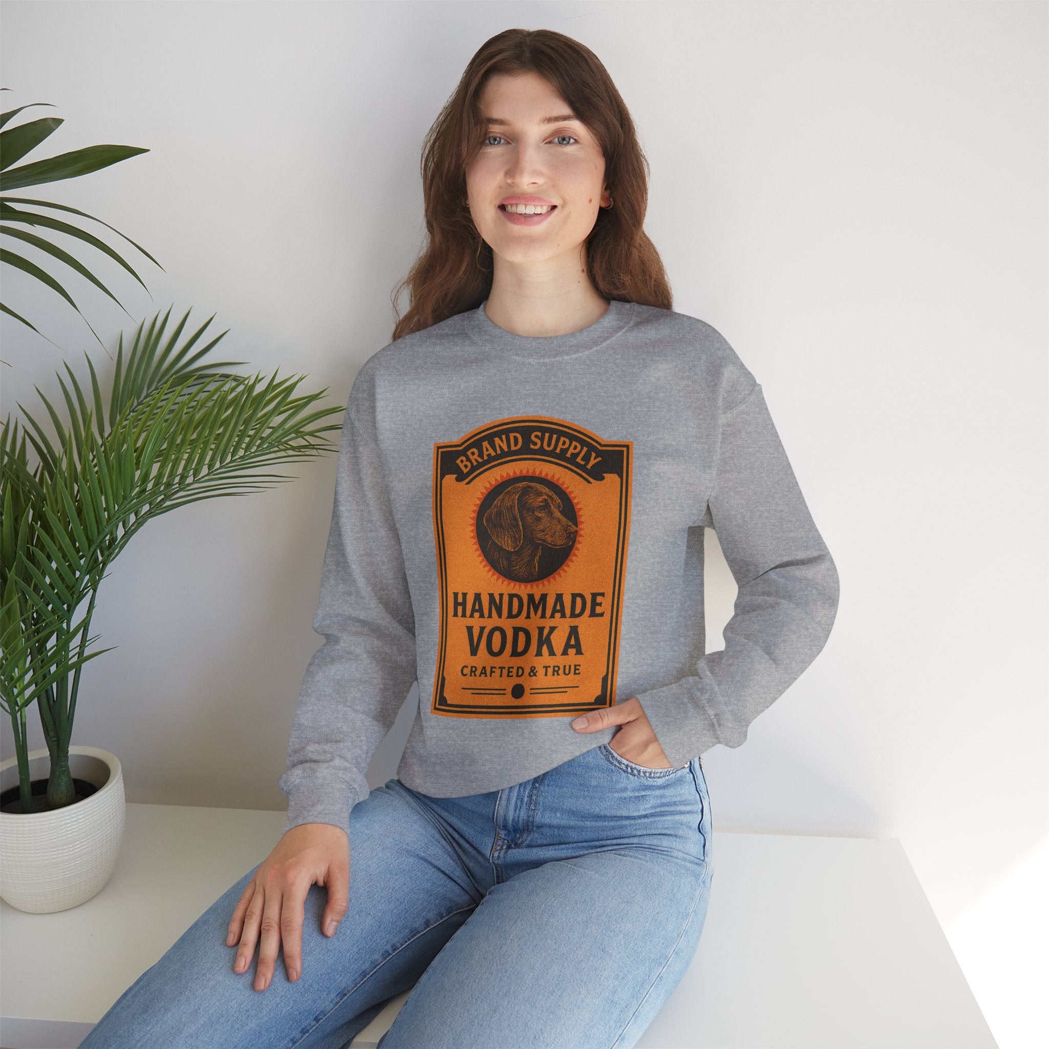 Dachshund Vodka Vintage Label Graphic sweatshirt