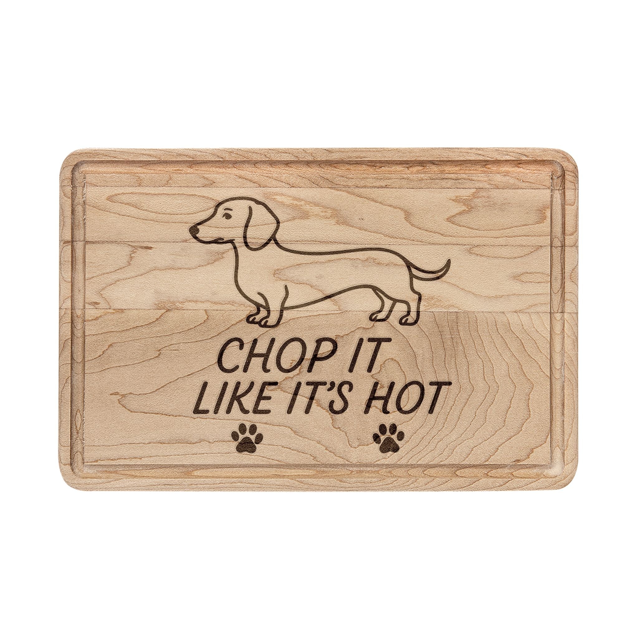 Dachshund Design cutting board walnut or maple wood