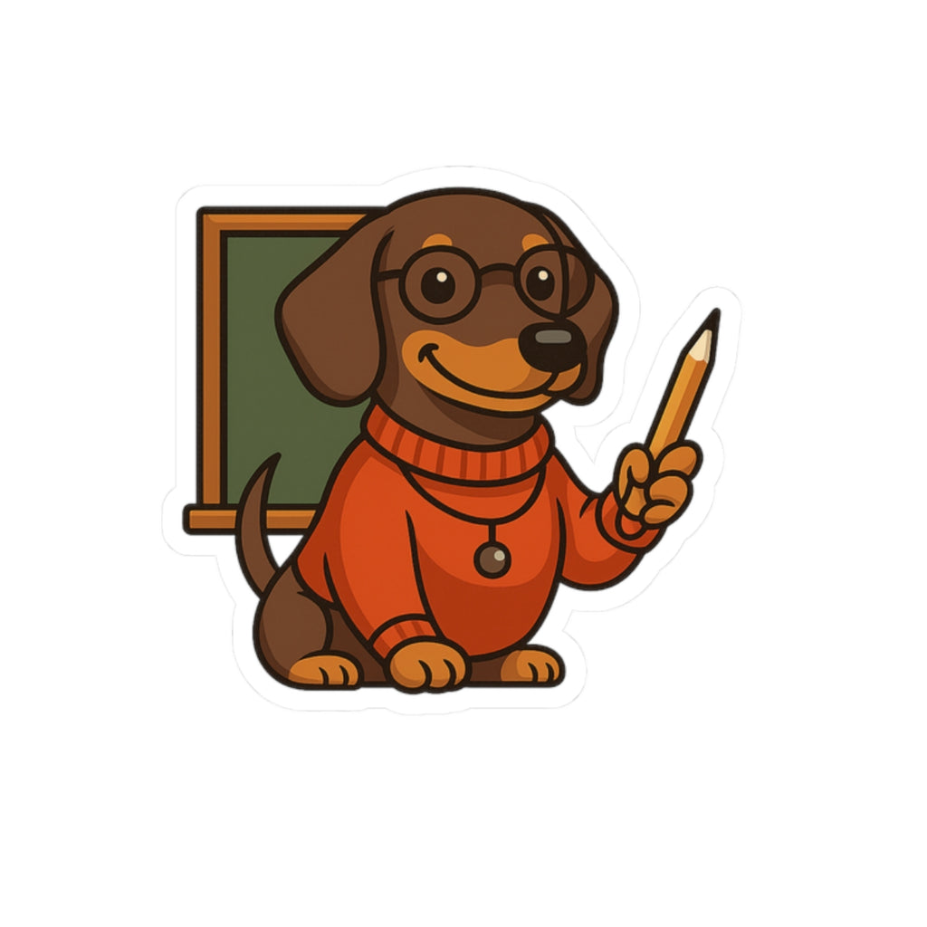 Teacher Dog Sticker, Dachshund sticker