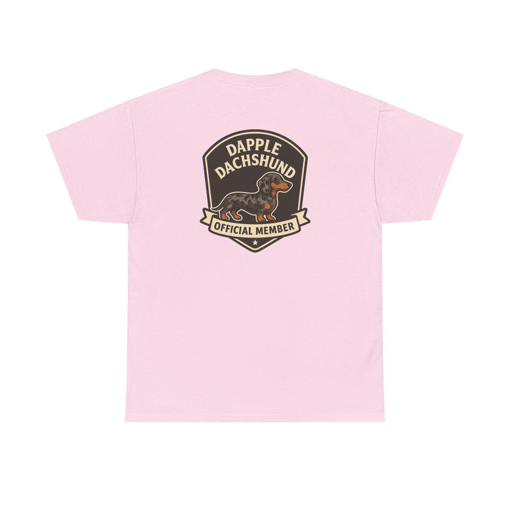 Dapple Dachshund Tee — "Official Member" Dog Lover Graphic T-Shirt
