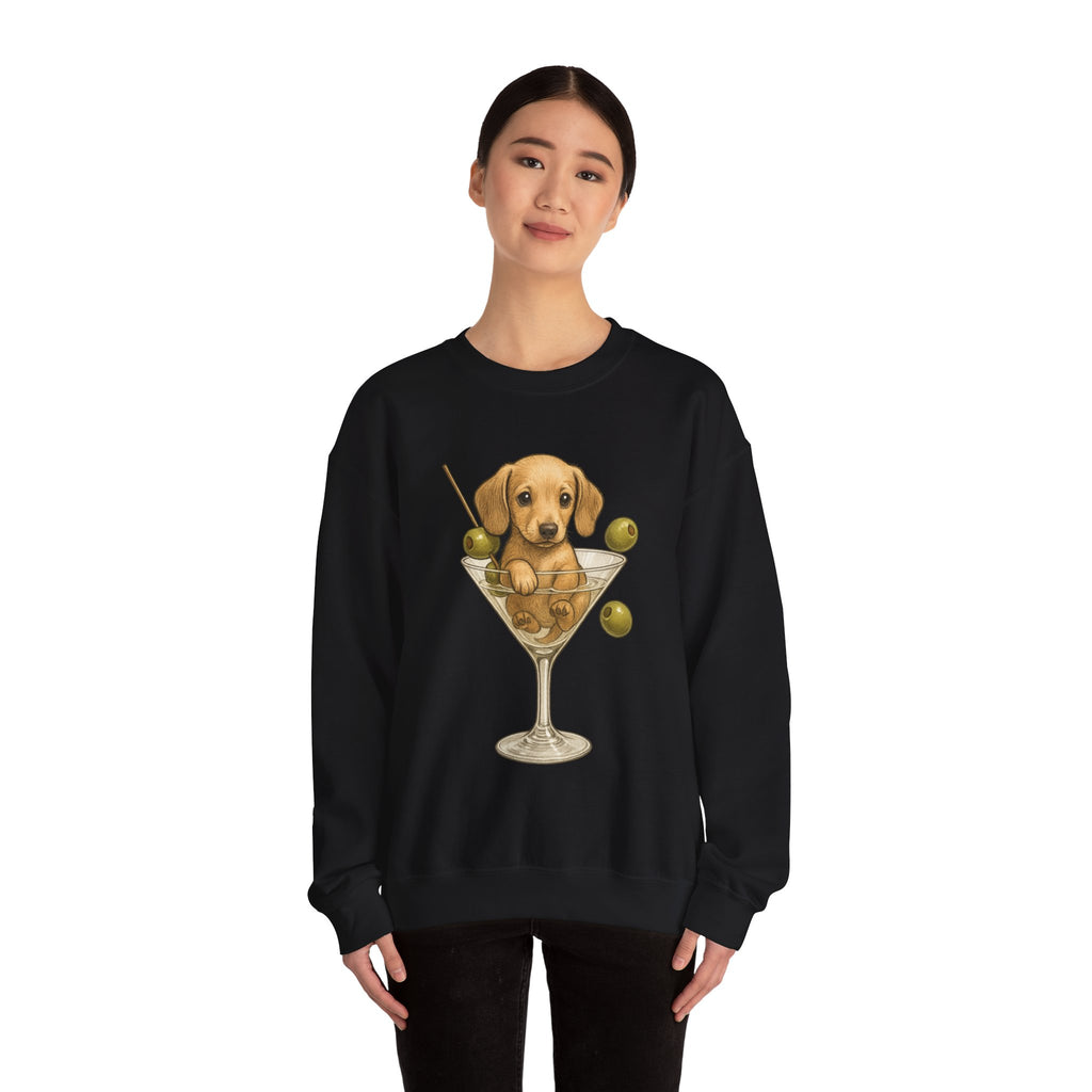 Dachshund Martini Sweatshirt — Wiener Dog Cocktail Crewneck