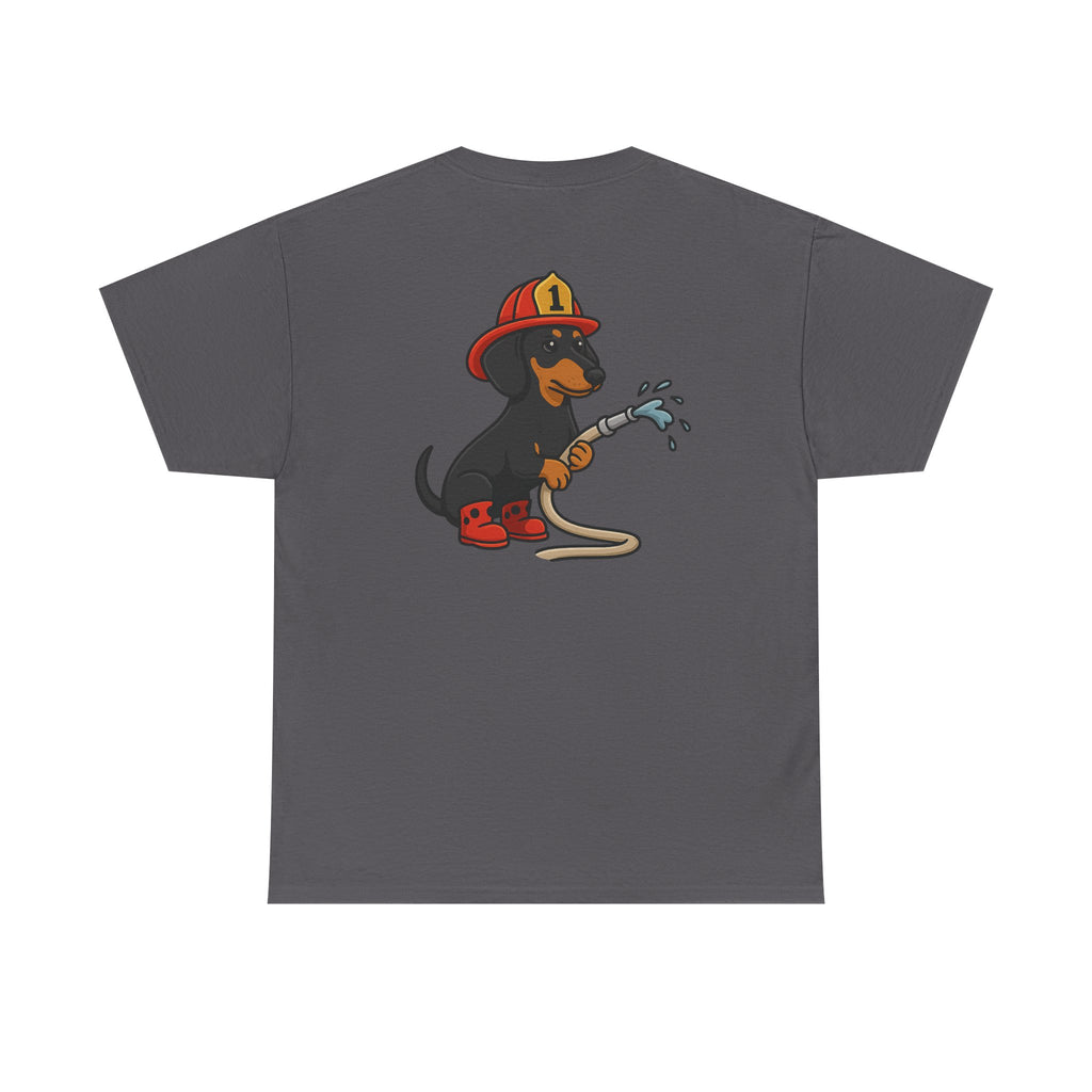 Firefighter Dachshund T-Shirt – "Fire Weenie" Cute Fireman Dog Tee
