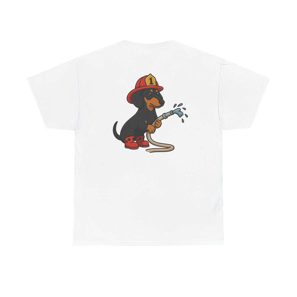 Firefighter Dachshund T-Shirt – "Fire Weenie" Cute Fireman Dog Tee