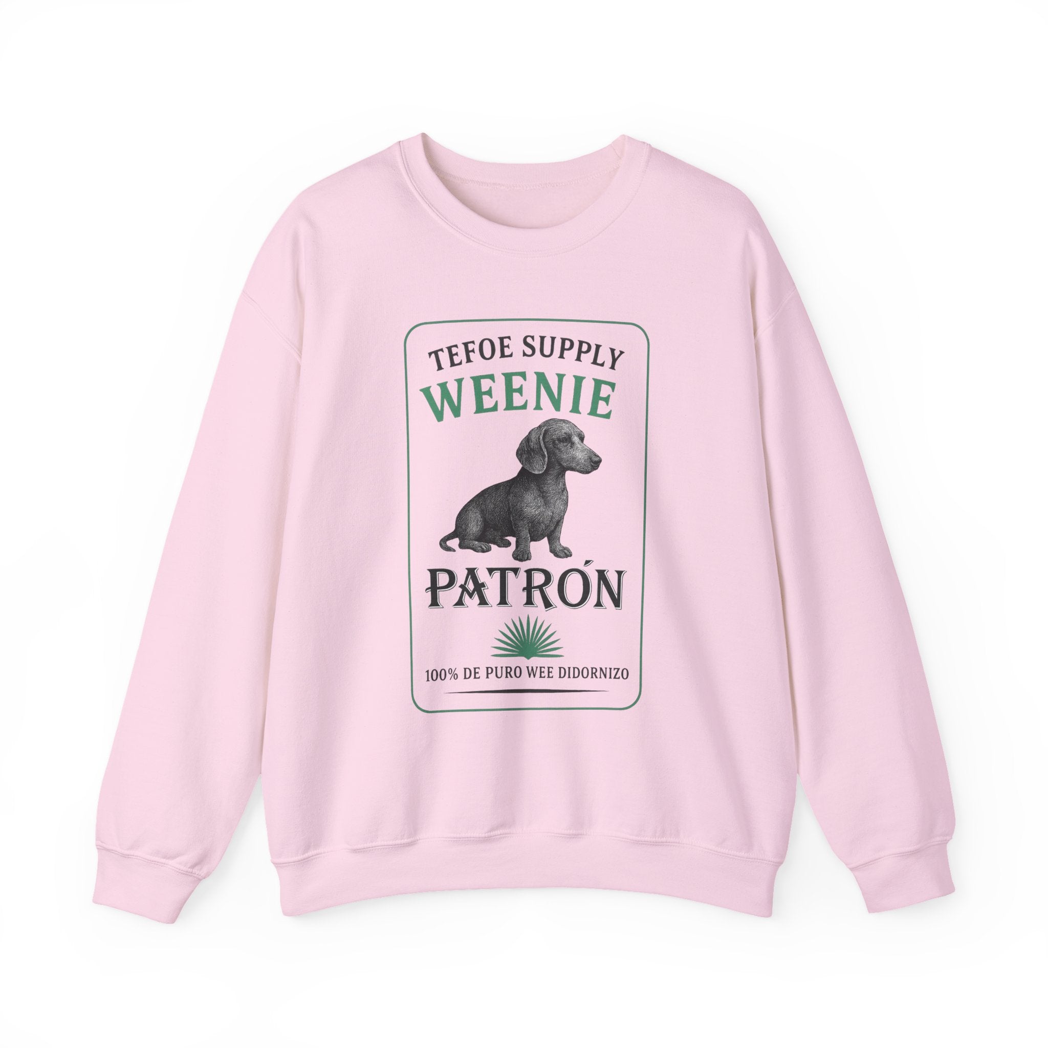 Weenie Patron Crewneck Sweatshirt — Dachshund 'Patrón' Graphic Crew