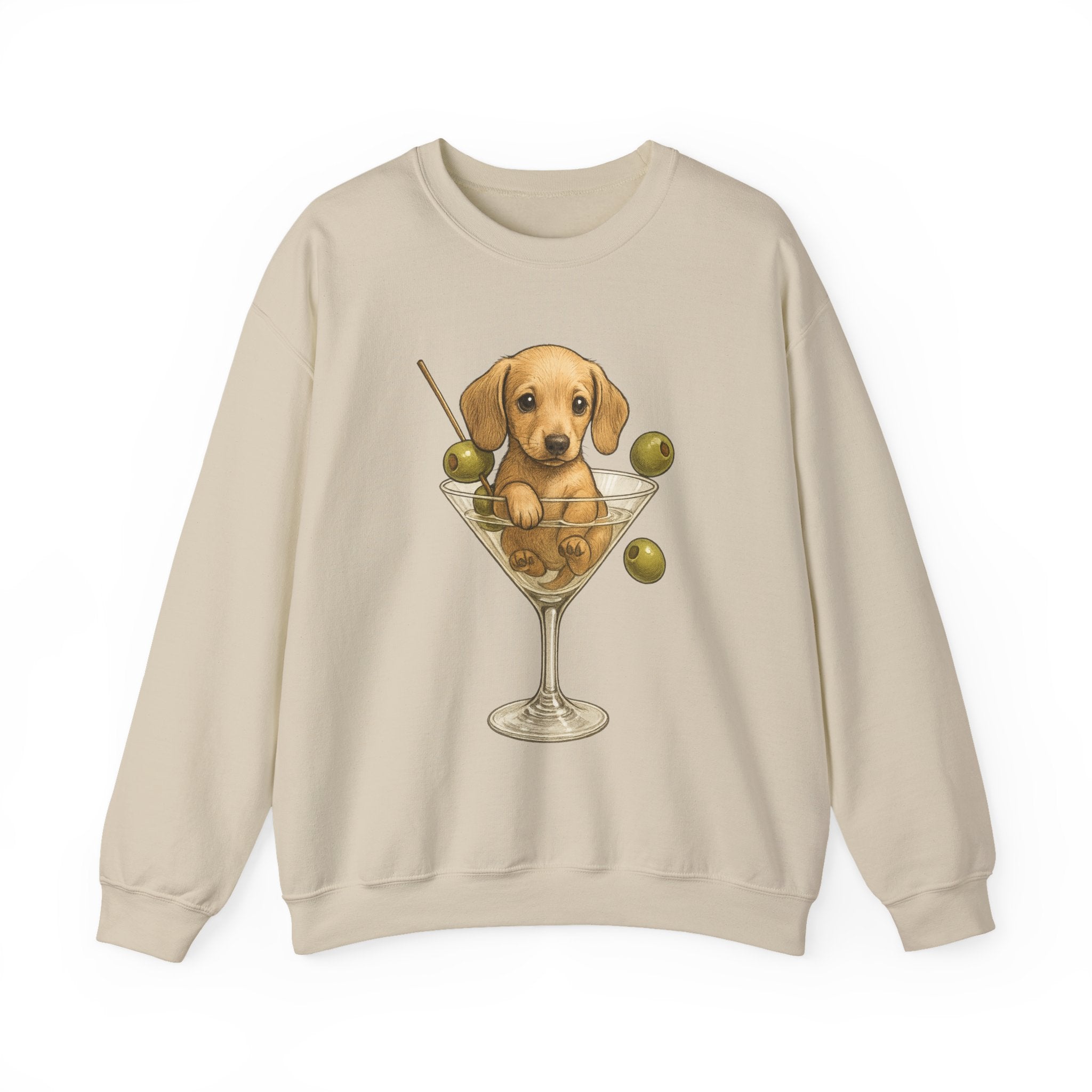 Dachshund Martini Sweatshirt — Wiener Dog Cocktail Crewneck
