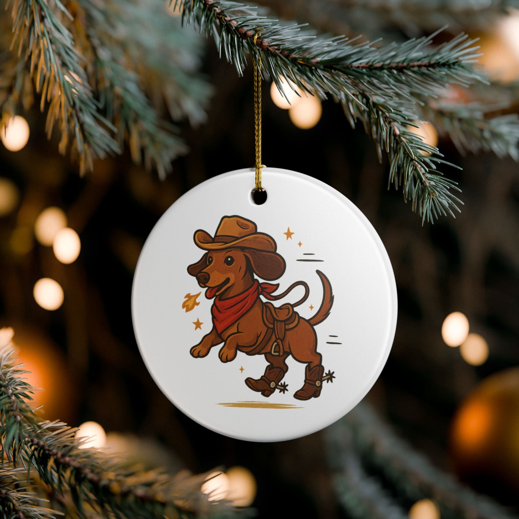 Dachshund Cowboy Ornament