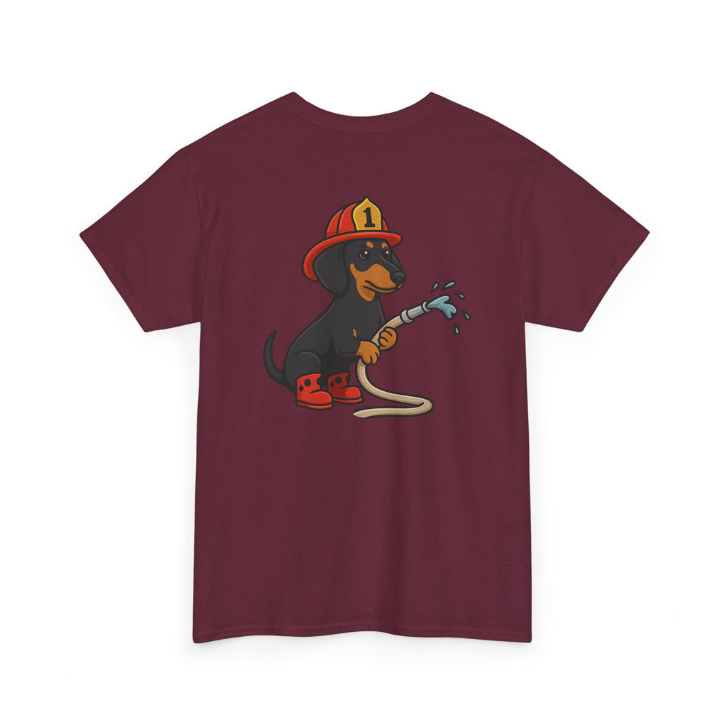 Firefighter Dachshund T-Shirt – "Fire Weenie" Cute Fireman Dog Tee