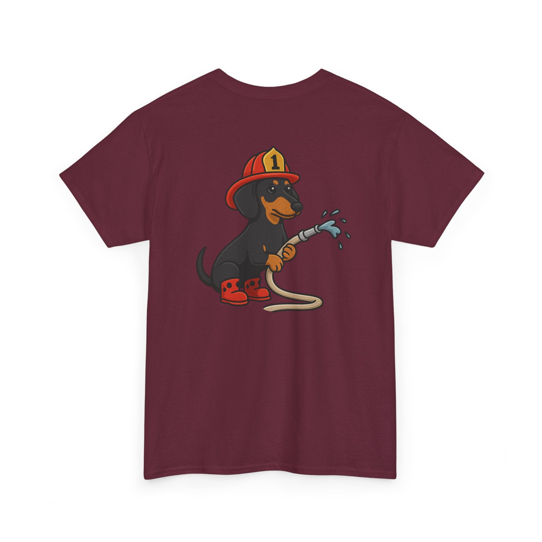 Firefighter Dachshund T-Shirt – "Fire Weenie" Cute Fireman Dog Tee