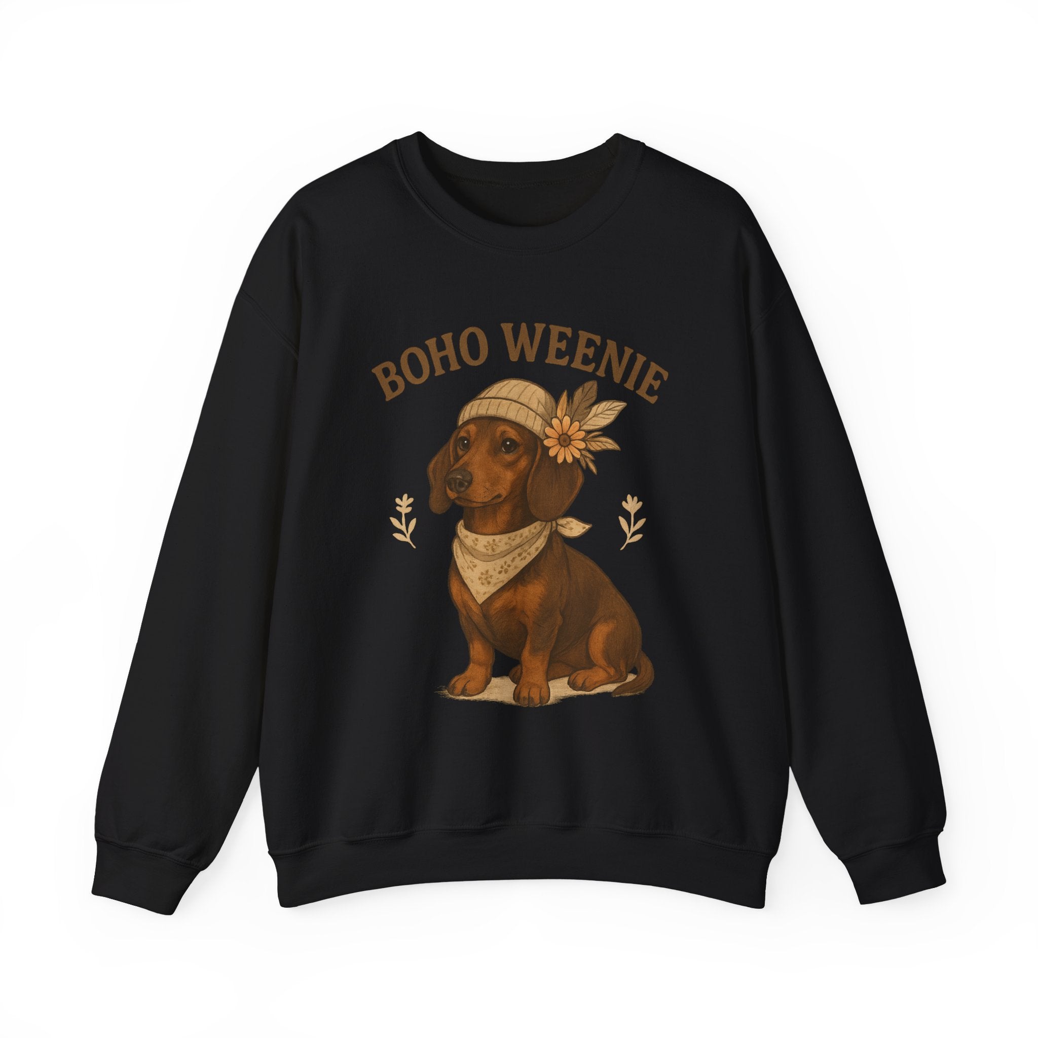Crewneck Sweatshirt — "Boho Weenie" Dachshund Graphic