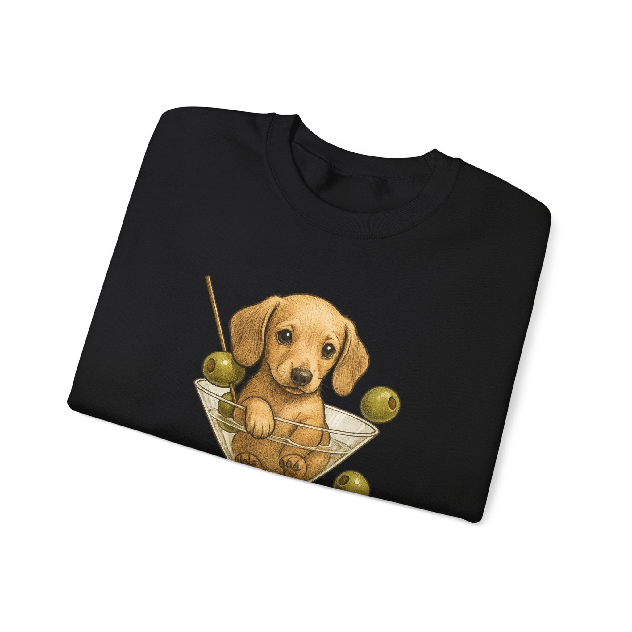 Dachshund Martini Sweatshirt — Wiener Dog Cocktail Crewneck