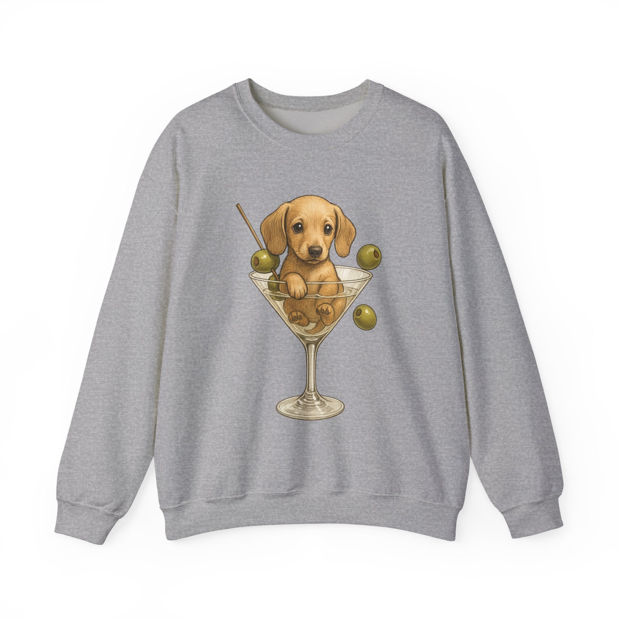 Dachshund Martini Sweatshirt — Wiener Dog Cocktail Crewneck