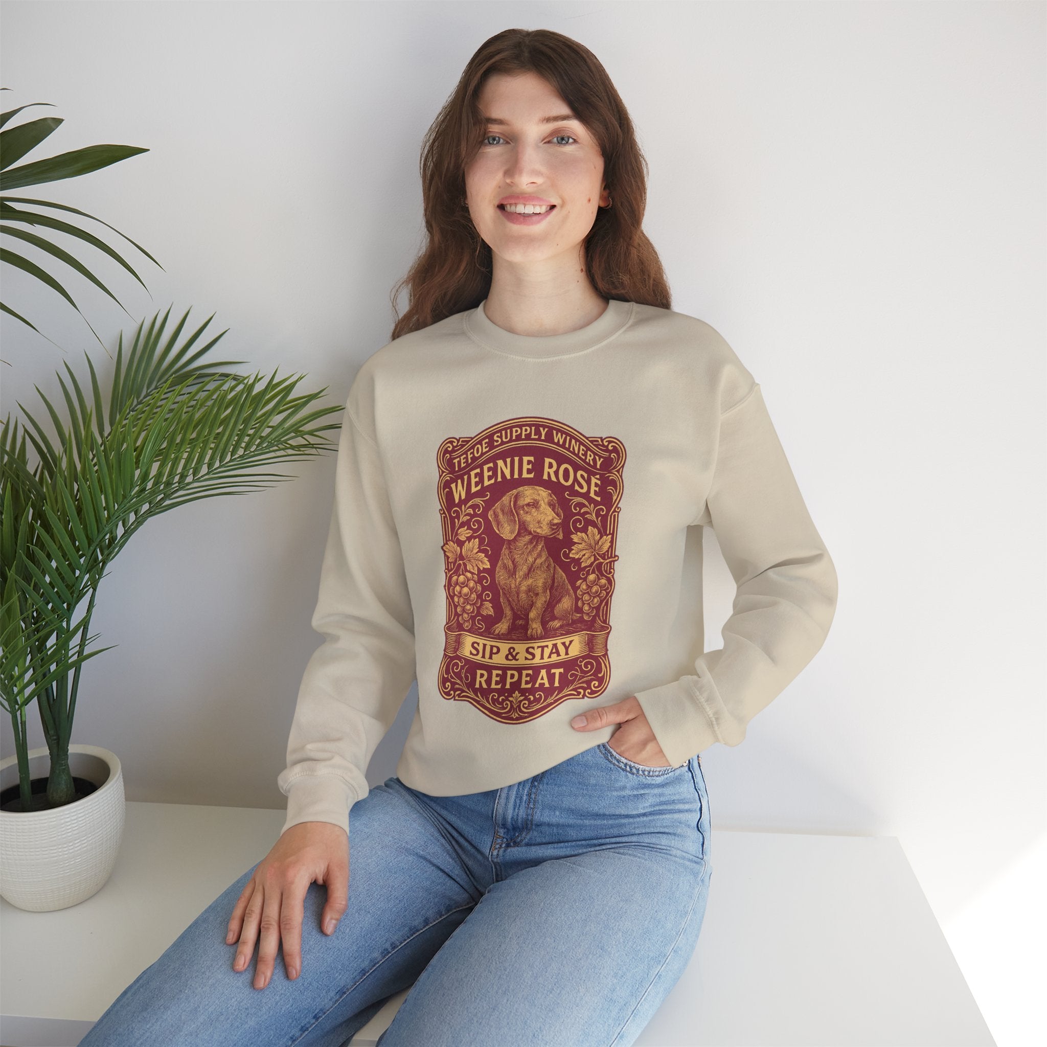 Dachshund Wine Lover Crewneck sweatshirt