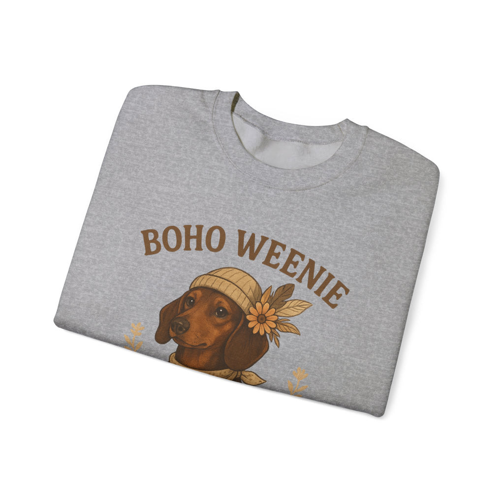 Crewneck Sweatshirt — "Boho Weenie" Dachshund Graphic
