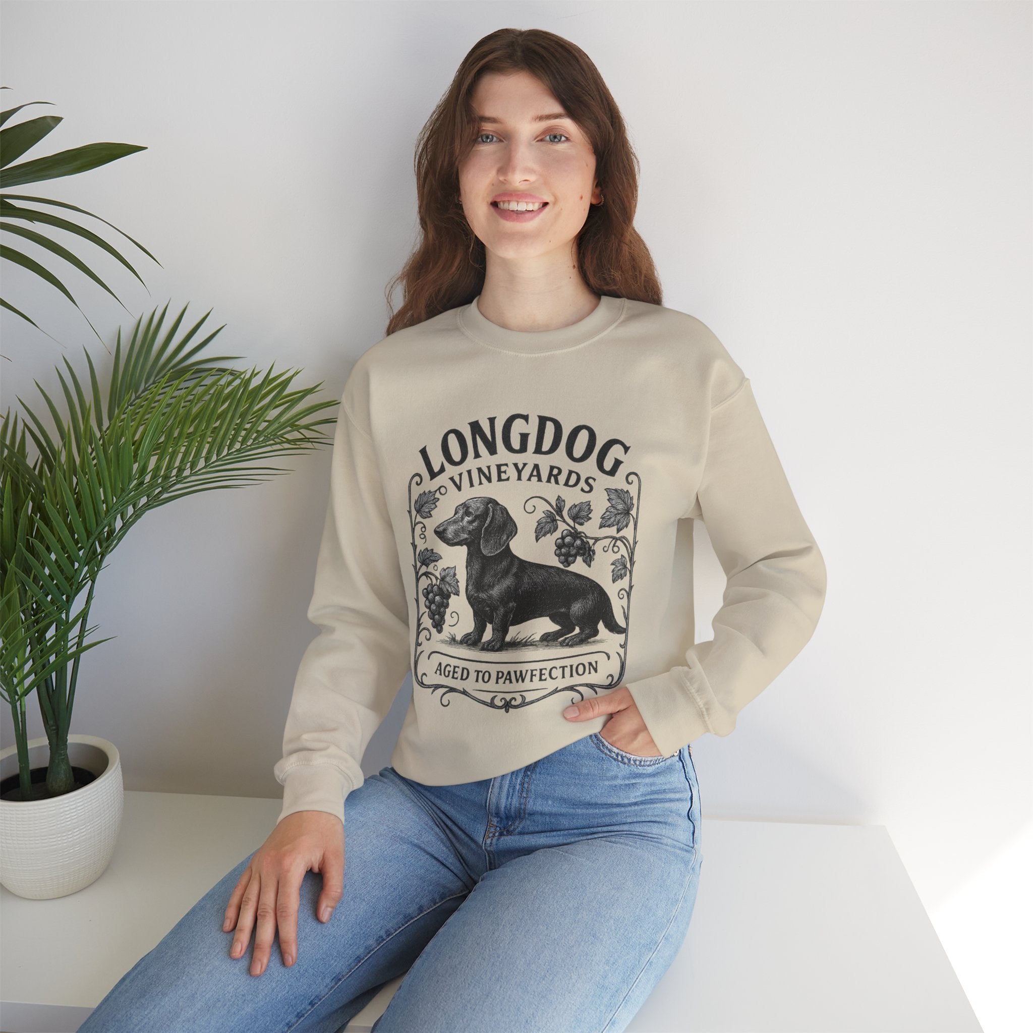 Dachshund Wine Lover Graphic crewneck sweatshirt
