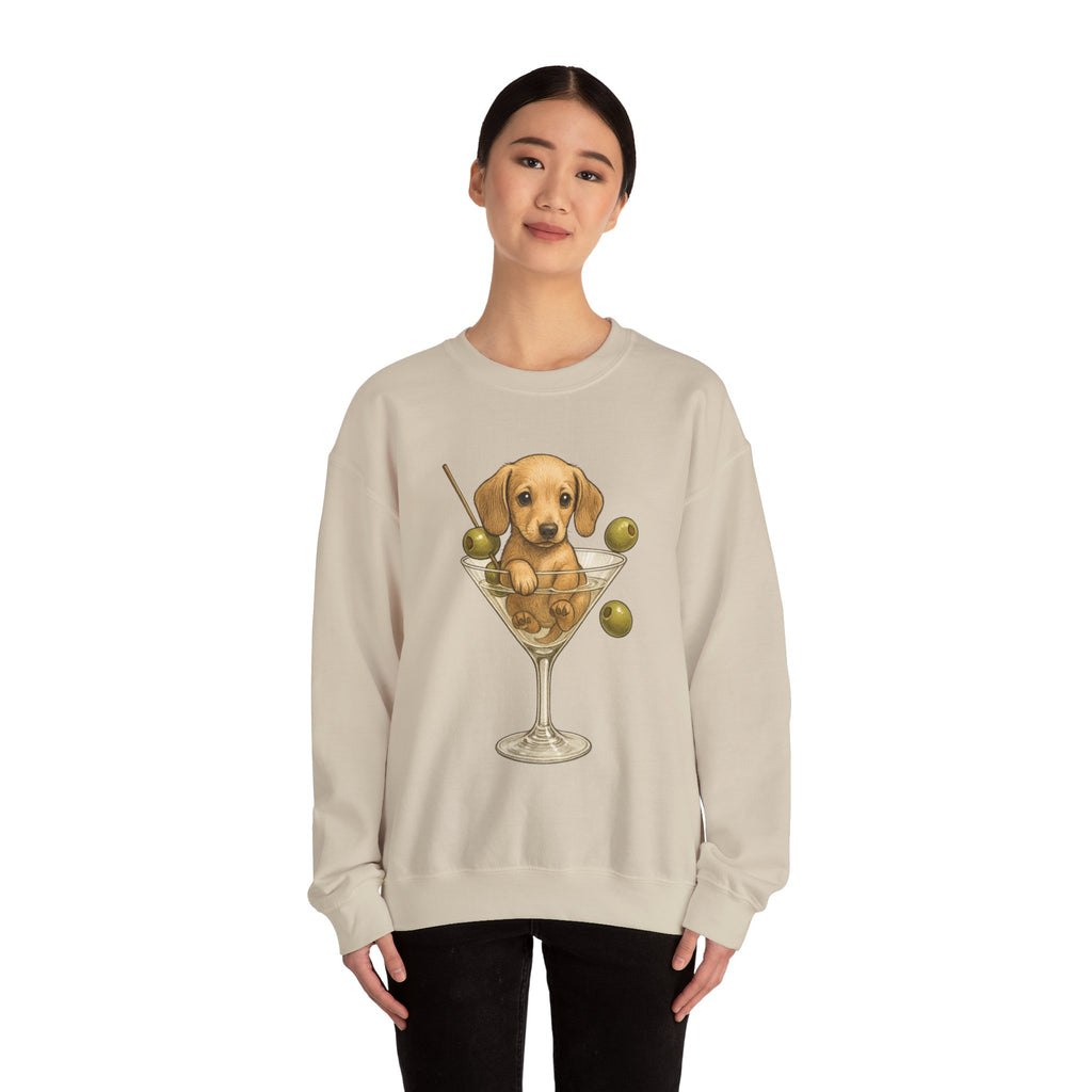 Dachshund Martini Sweatshirt — Wiener Dog Cocktail Crewneck