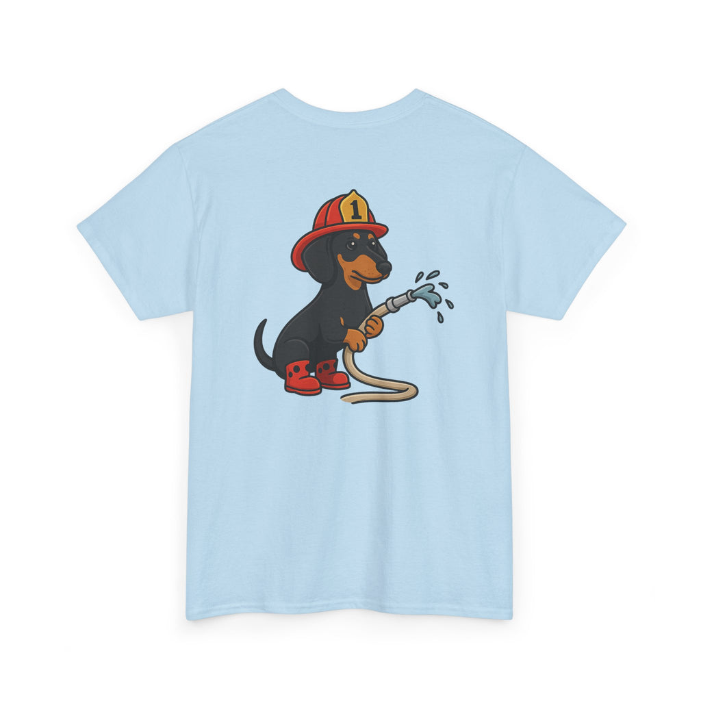 Firefighter Dachshund T-Shirt – "Fire Weenie" Cute Fireman Dog Tee