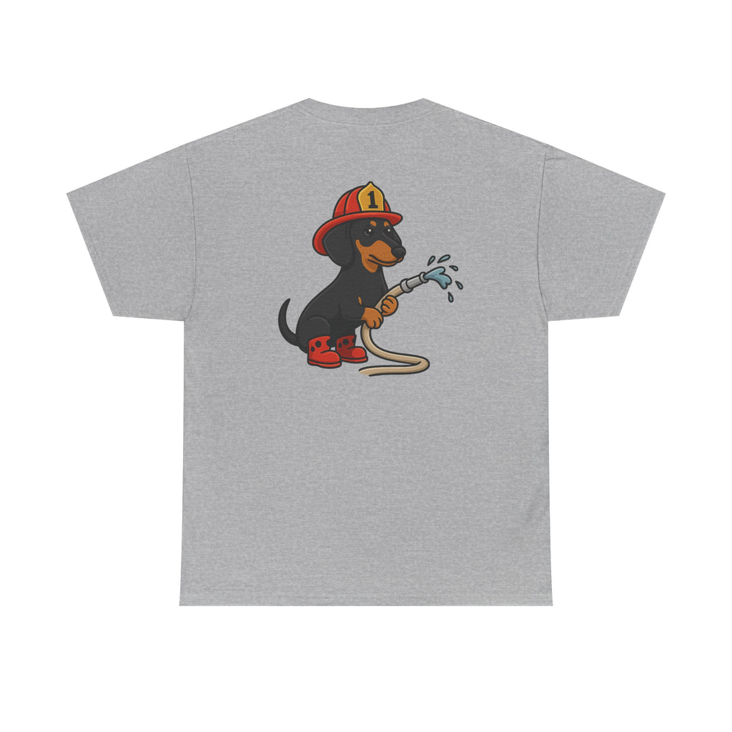Firefighter Dachshund T-Shirt – "Fire Weenie" Cute Fireman Dog Tee