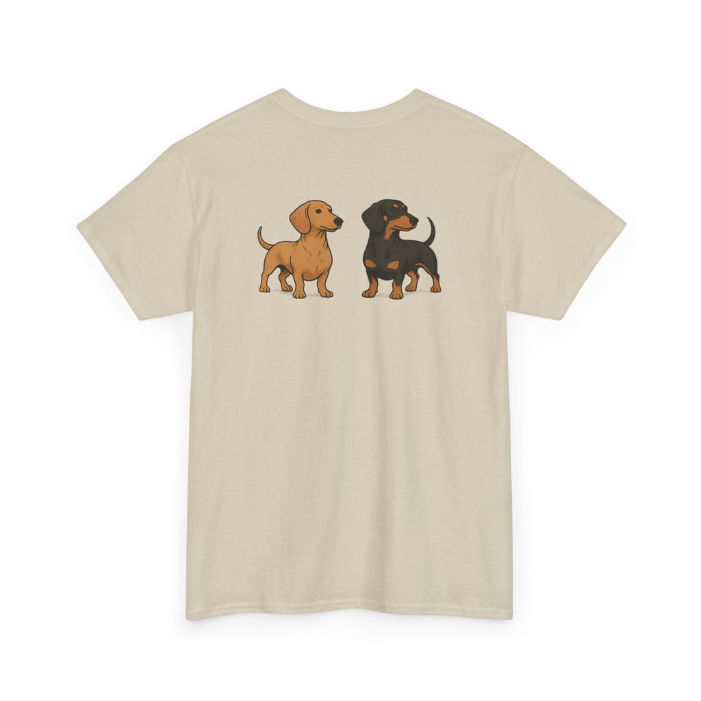 Dachshund Duo Tee – "Low Riders on Duty" Cute Wiener Dog T‑Shirt