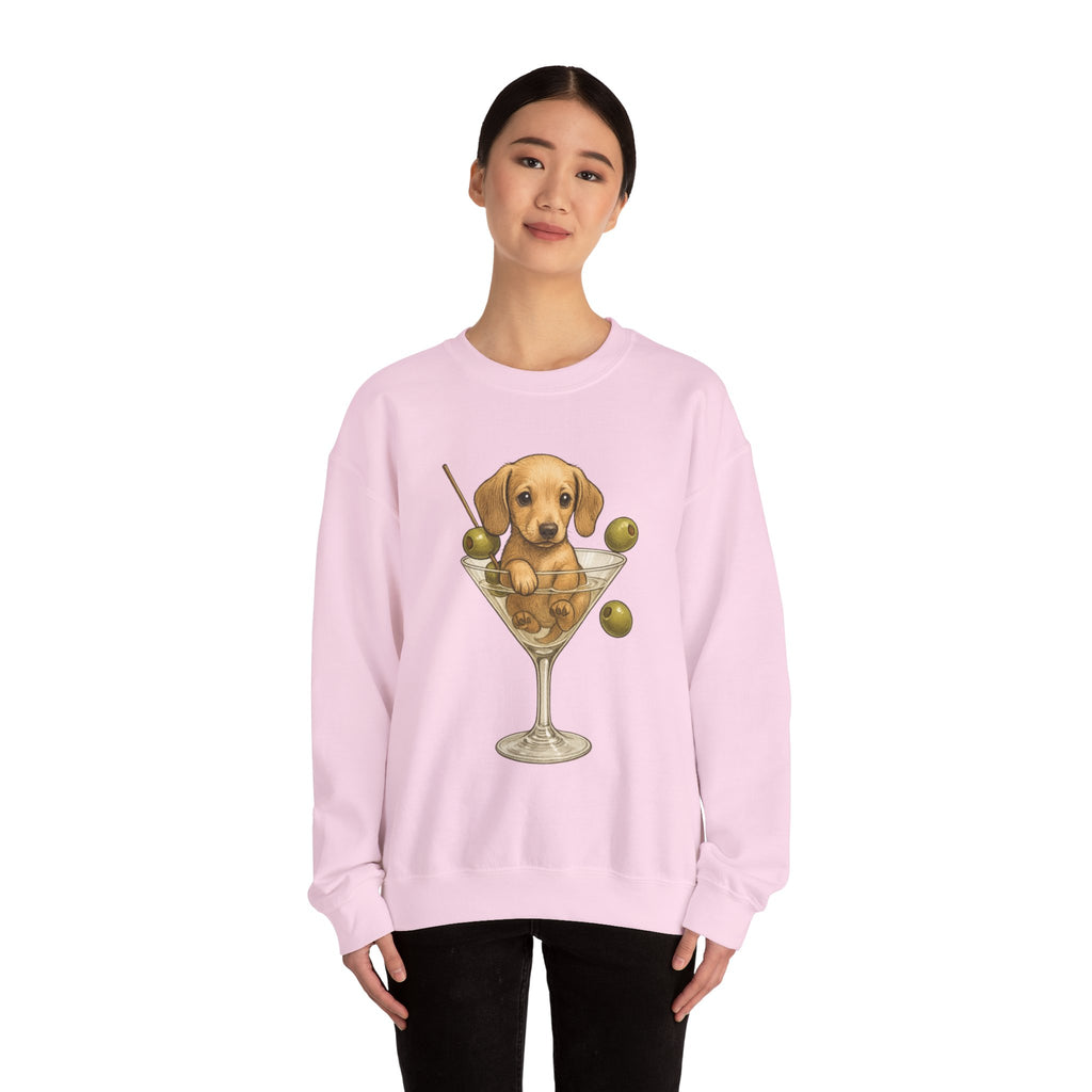 Dachshund Martini Sweatshirt — Wiener Dog Cocktail Crewneck