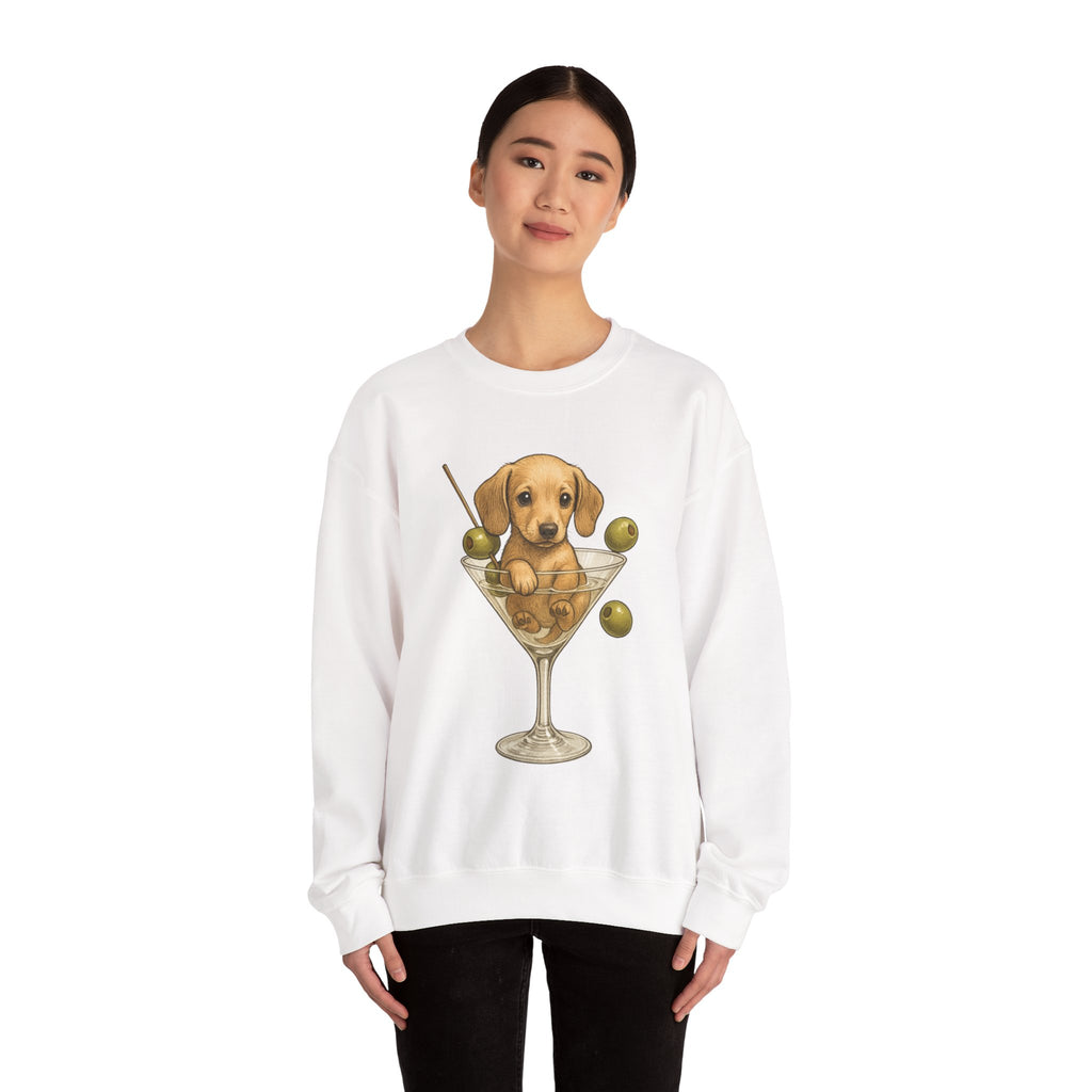 Dachshund Martini Sweatshirt — Wiener Dog Cocktail Crewneck