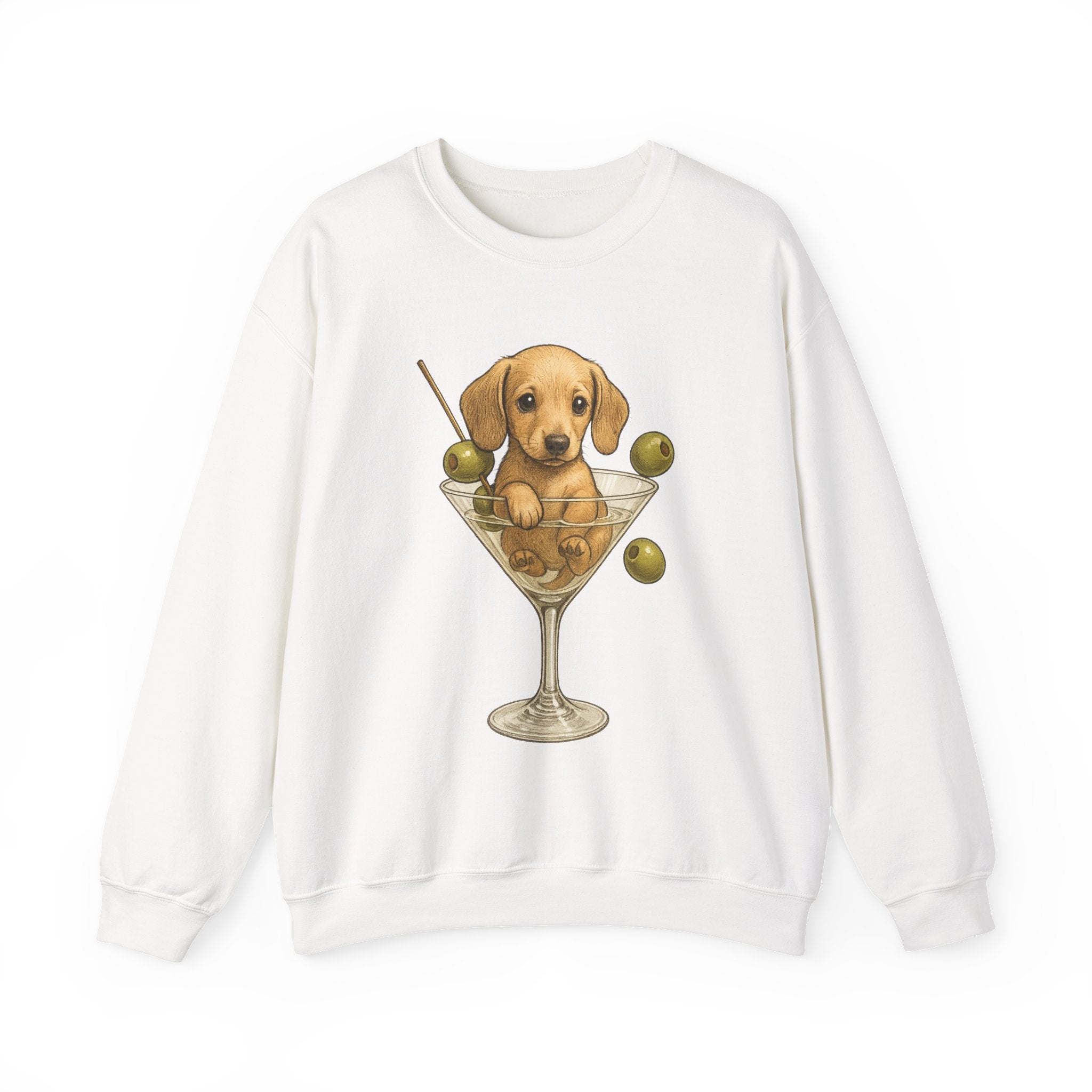 Dachshund Martini Sweatshirt — Wiener Dog Cocktail Crewneck