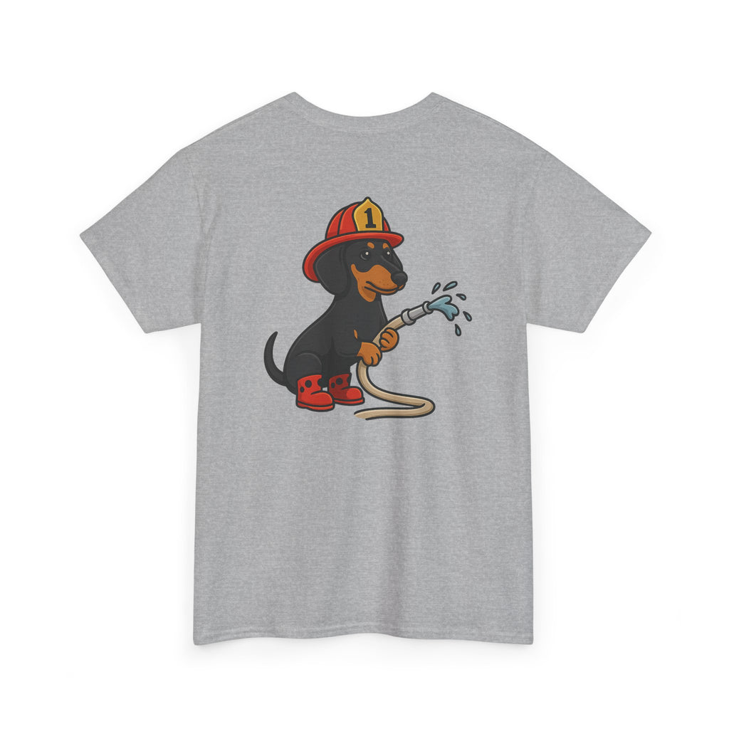 Firefighter Dachshund T-Shirt – "Fire Weenie" Cute Fireman Dog Tee