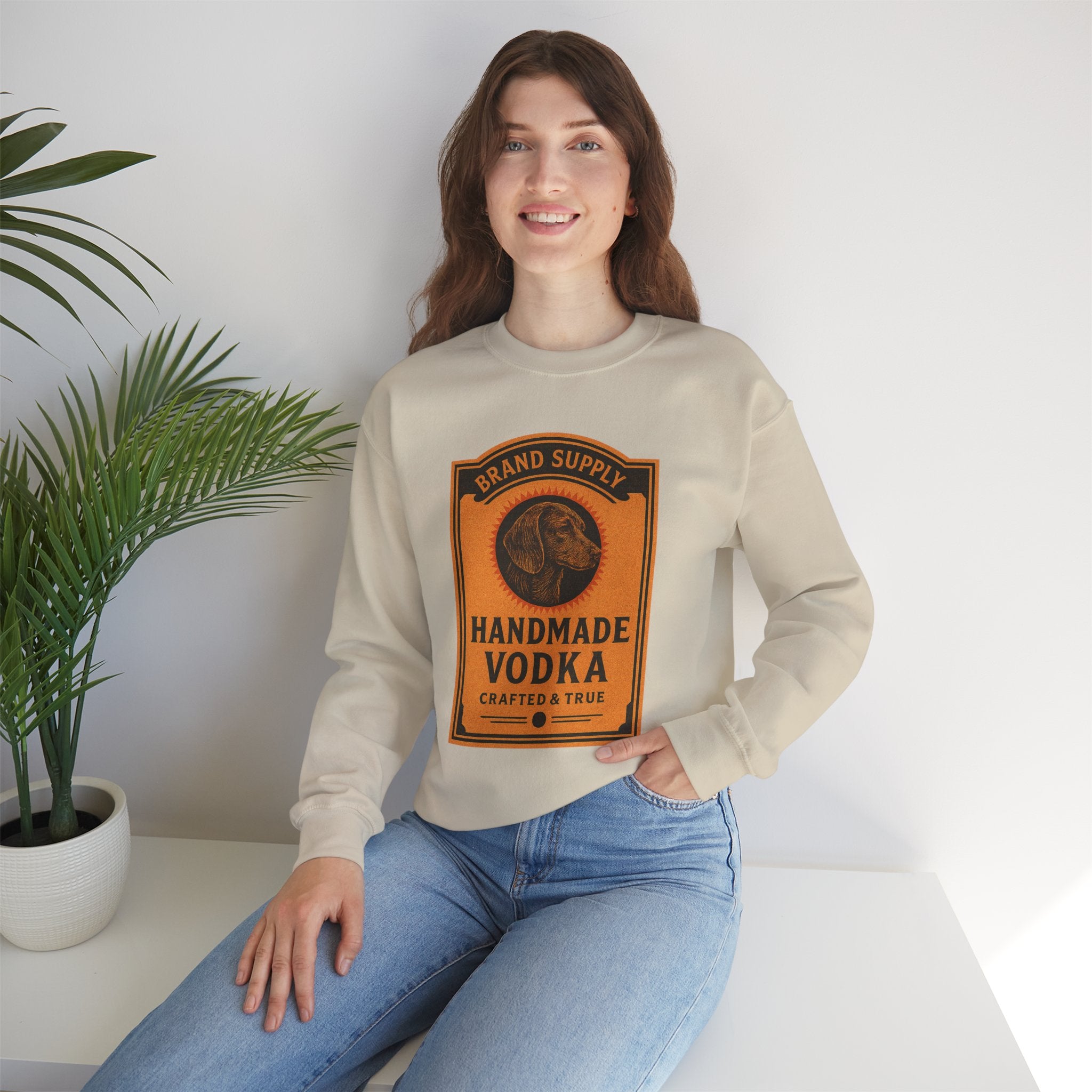 Dachshund Vodka Vintage Label Graphic sweatshirt