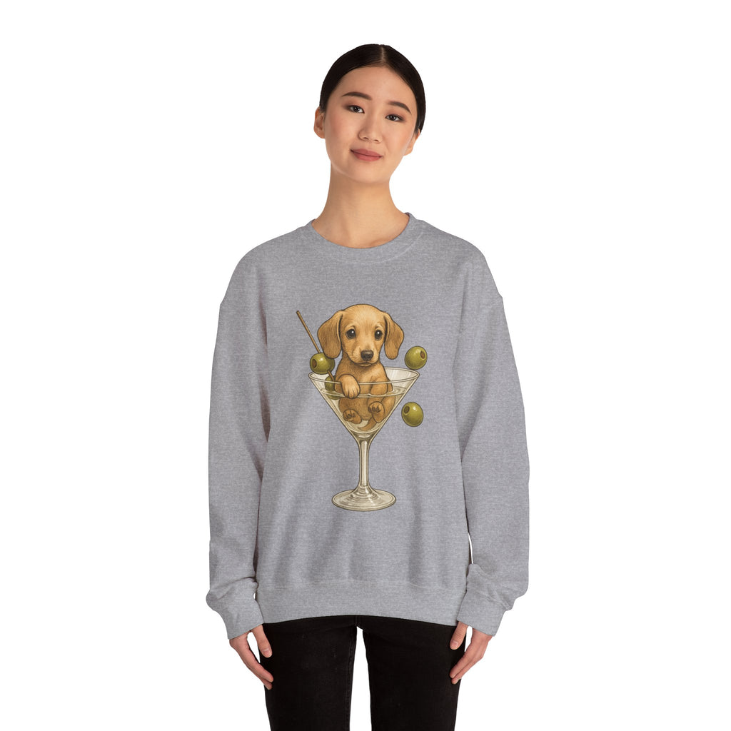 Dachshund Martini Sweatshirt — Wiener Dog Cocktail Crewneck