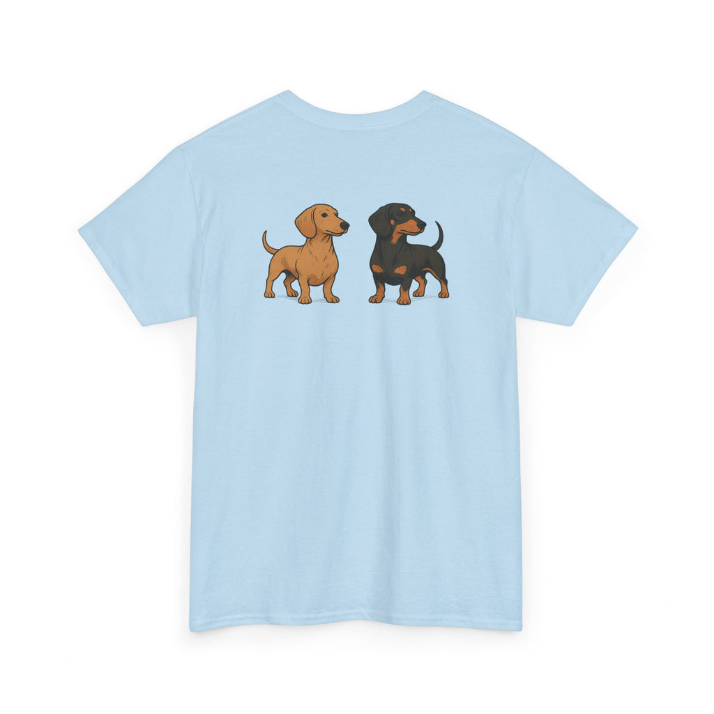 Dachshund Duo Tee – "Low Riders on Duty" Cute Wiener Dog T‑Shirt