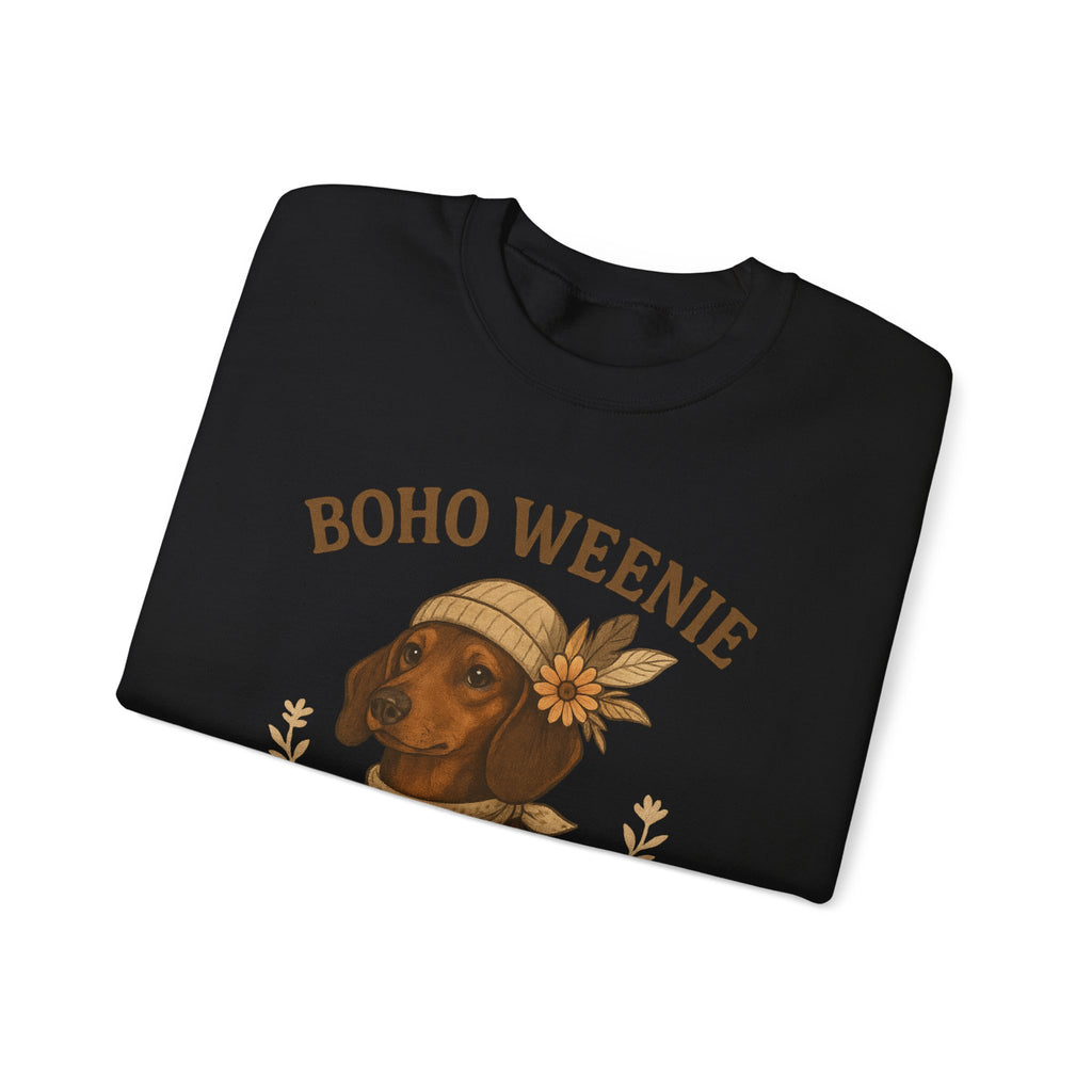 Crewneck Sweatshirt — "Boho Weenie" Dachshund Graphic
