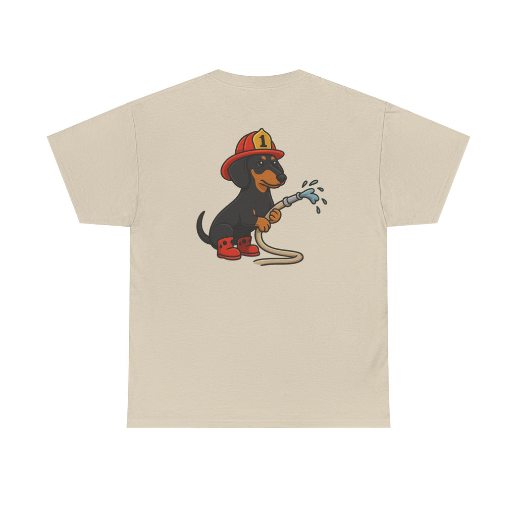 Firefighter Dachshund T-Shirt – "Fire Weenie" Cute Fireman Dog Tee