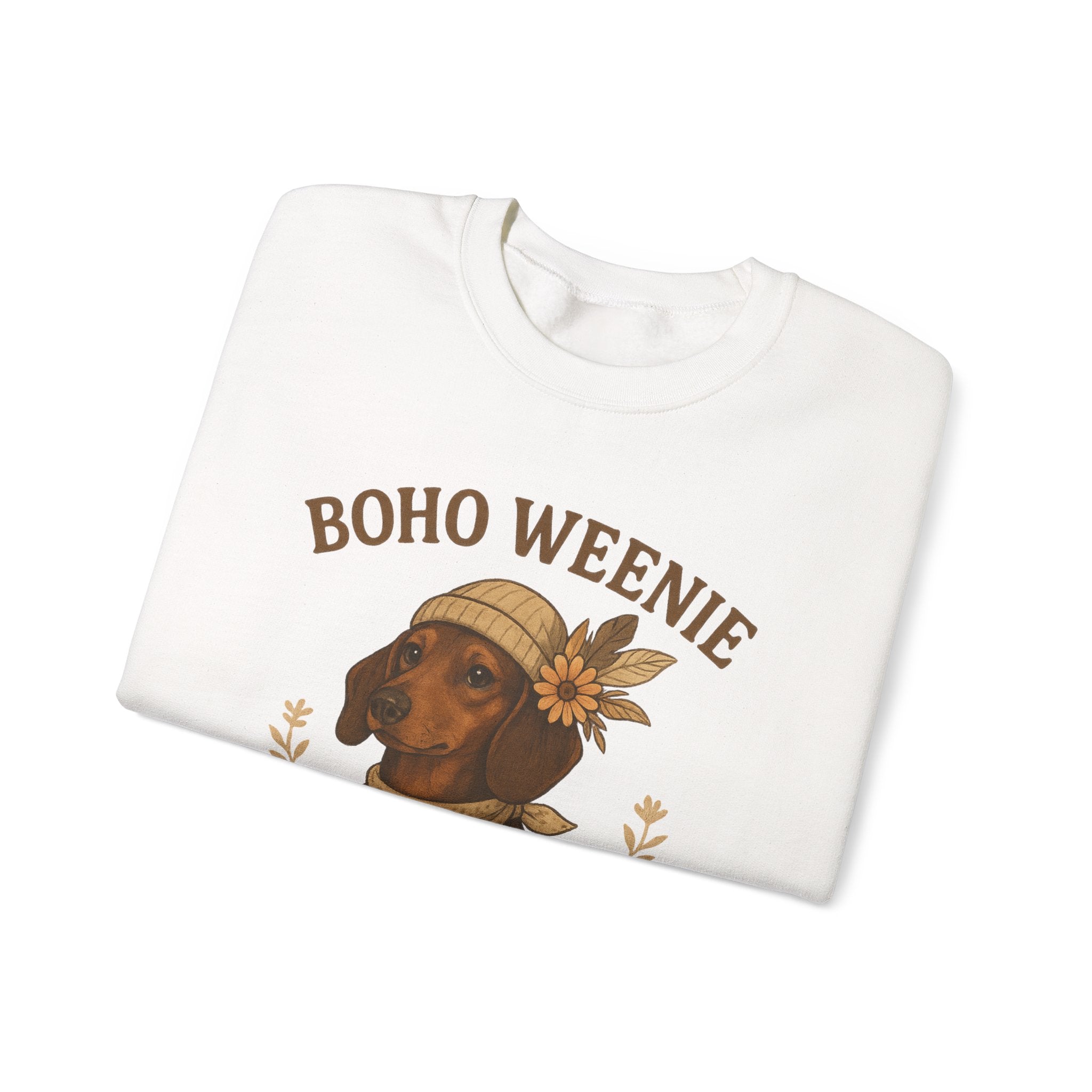 Crewneck Sweatshirt — "Boho Weenie" Dachshund Graphic