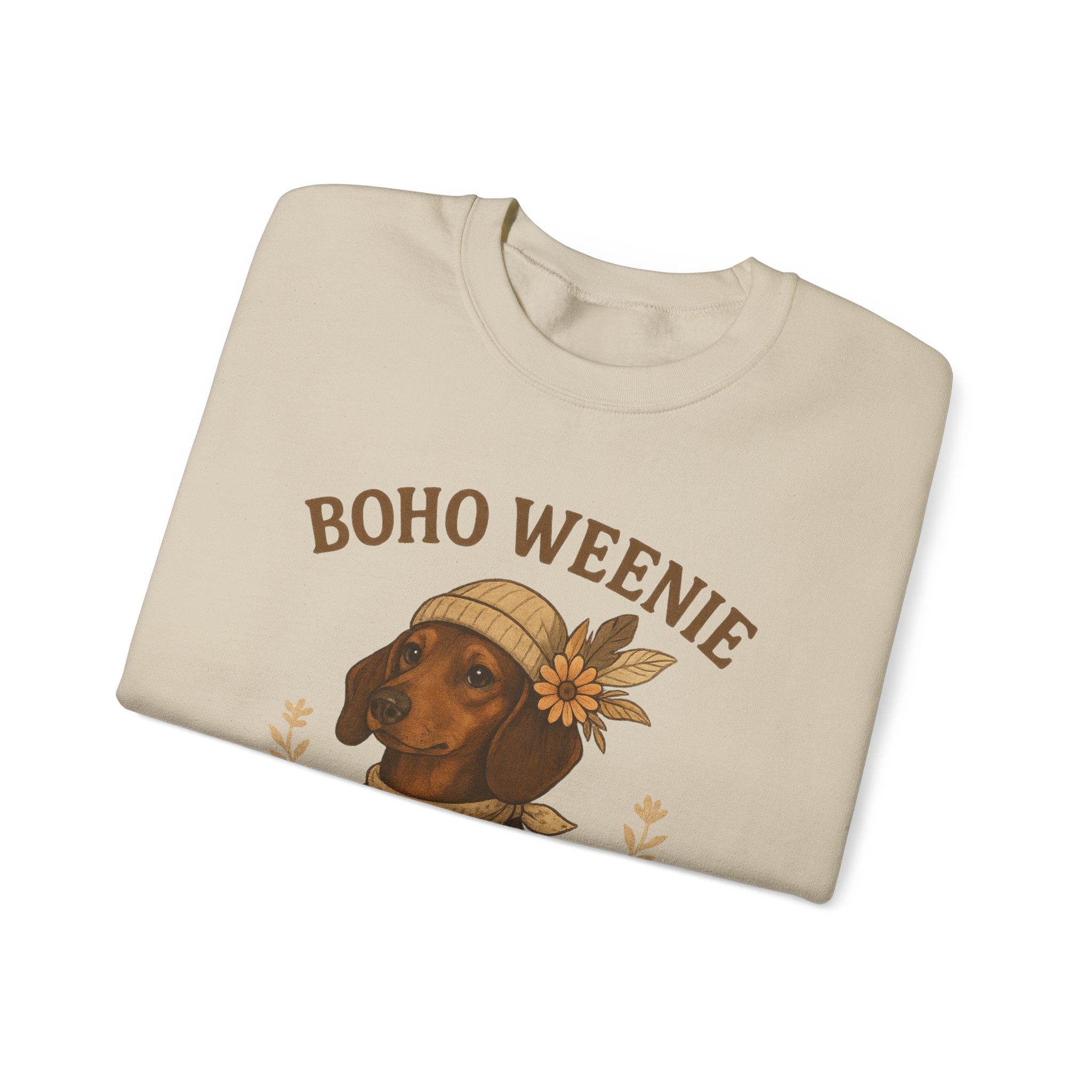 Crewneck Sweatshirt — "Boho Weenie" Dachshund Graphic