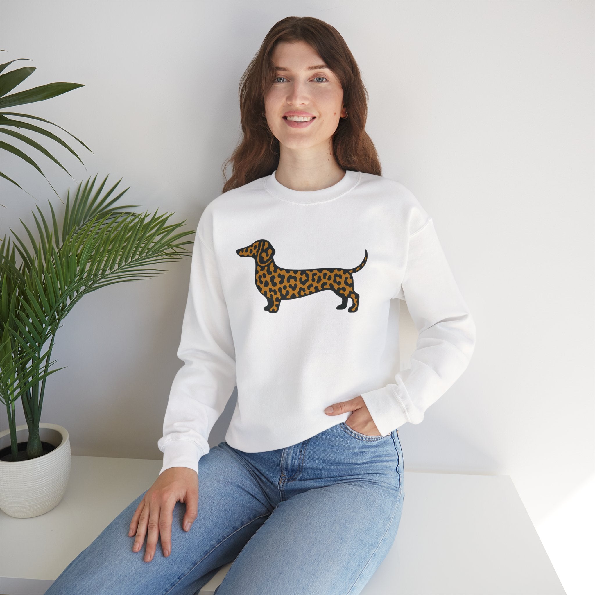 Leopard Print Dachshund Sweatshirt