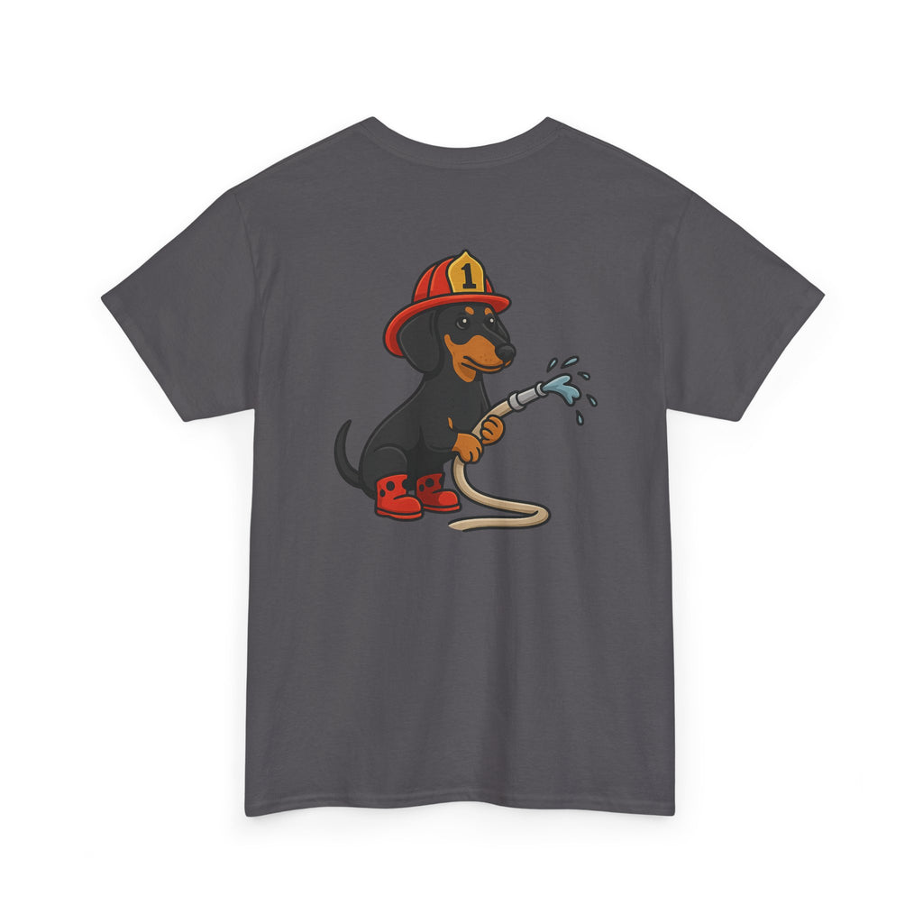 Firefighter Dachshund T-Shirt – "Fire Weenie" Cute Fireman Dog Tee