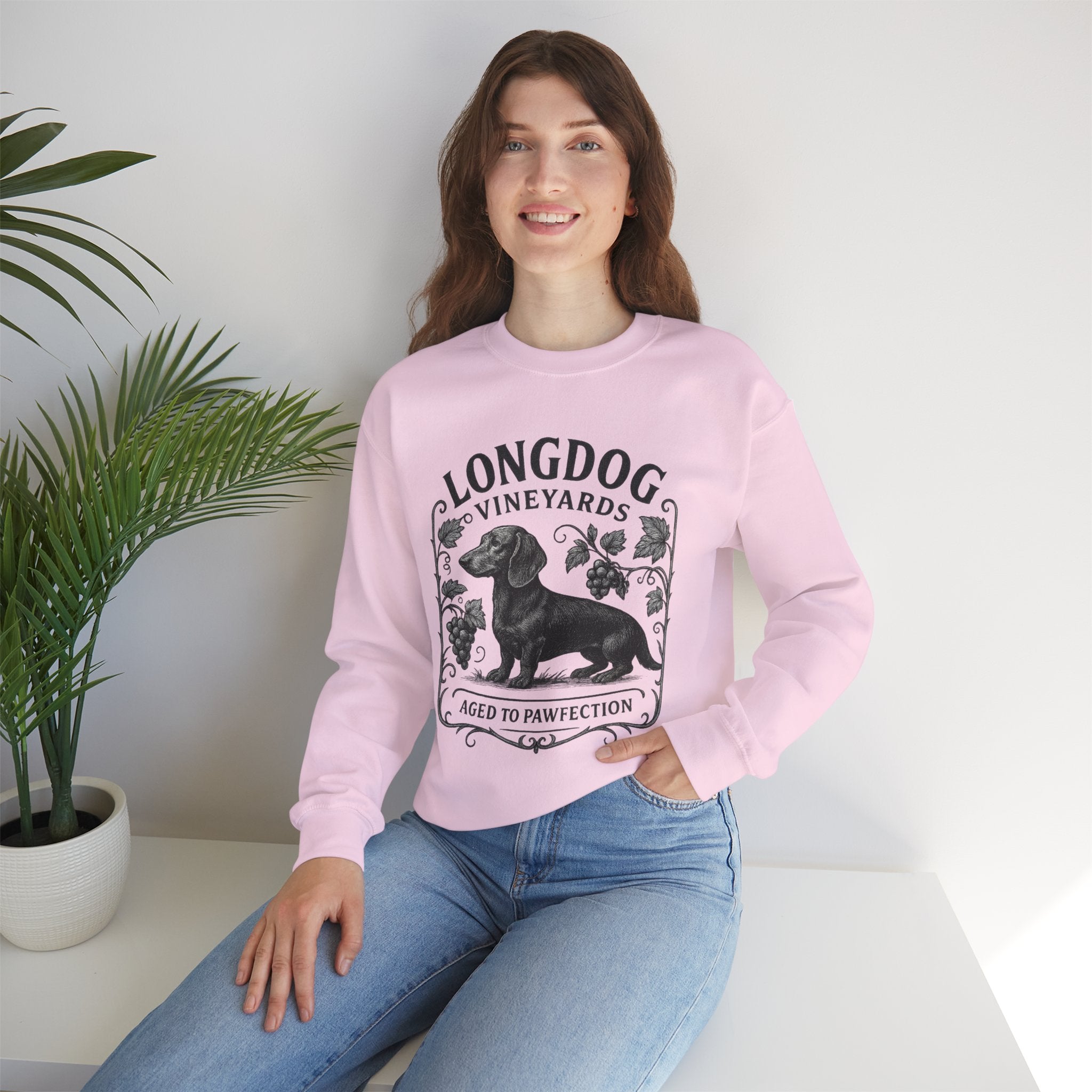 Dachshund Wine Lover Graphic crewneck sweatshirt