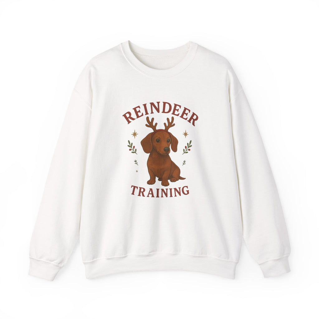 Cute Dachshund with Antlers Holiday Crewneck