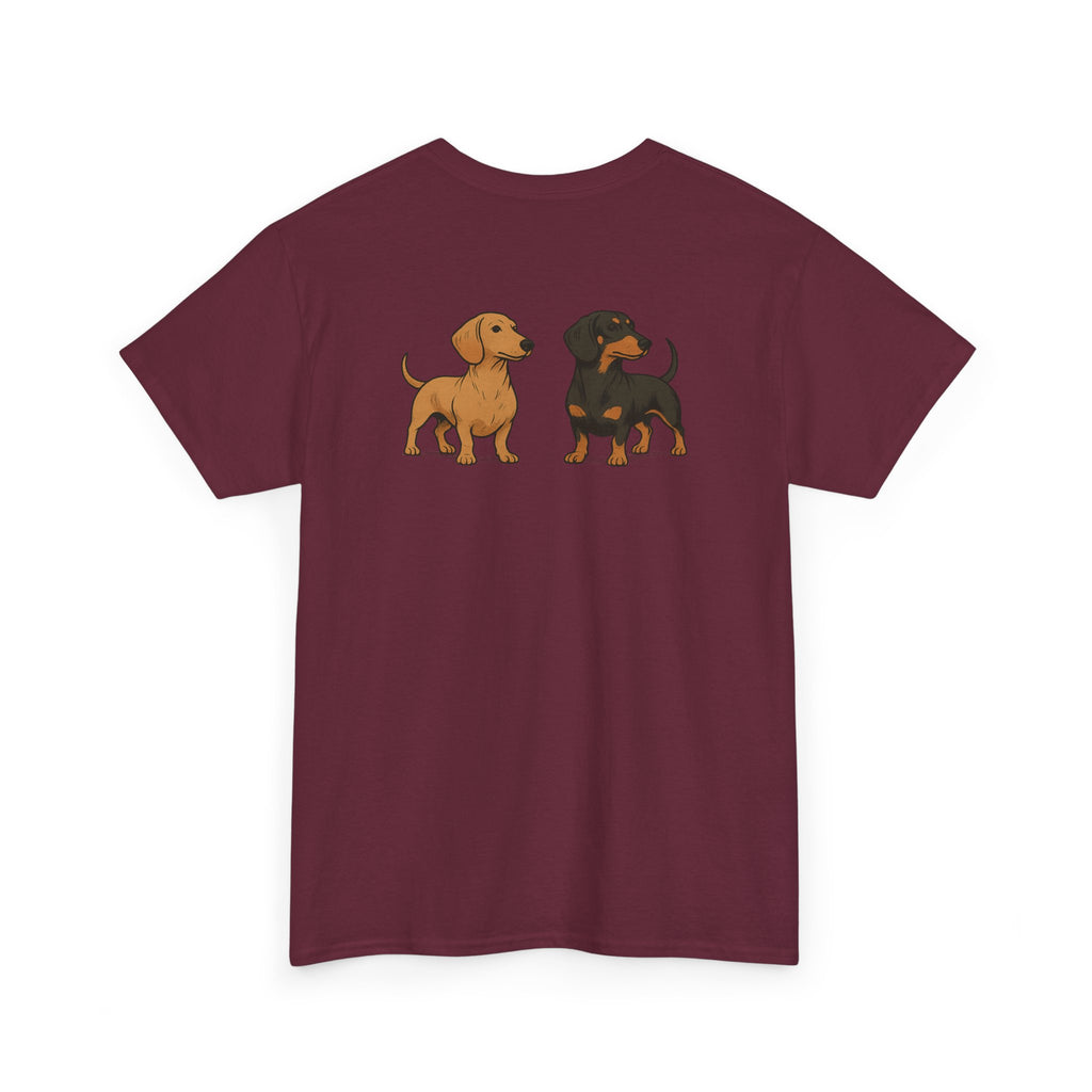 Dachshund Duo Tee – "Low Riders on Duty" Cute Wiener Dog T‑Shirt