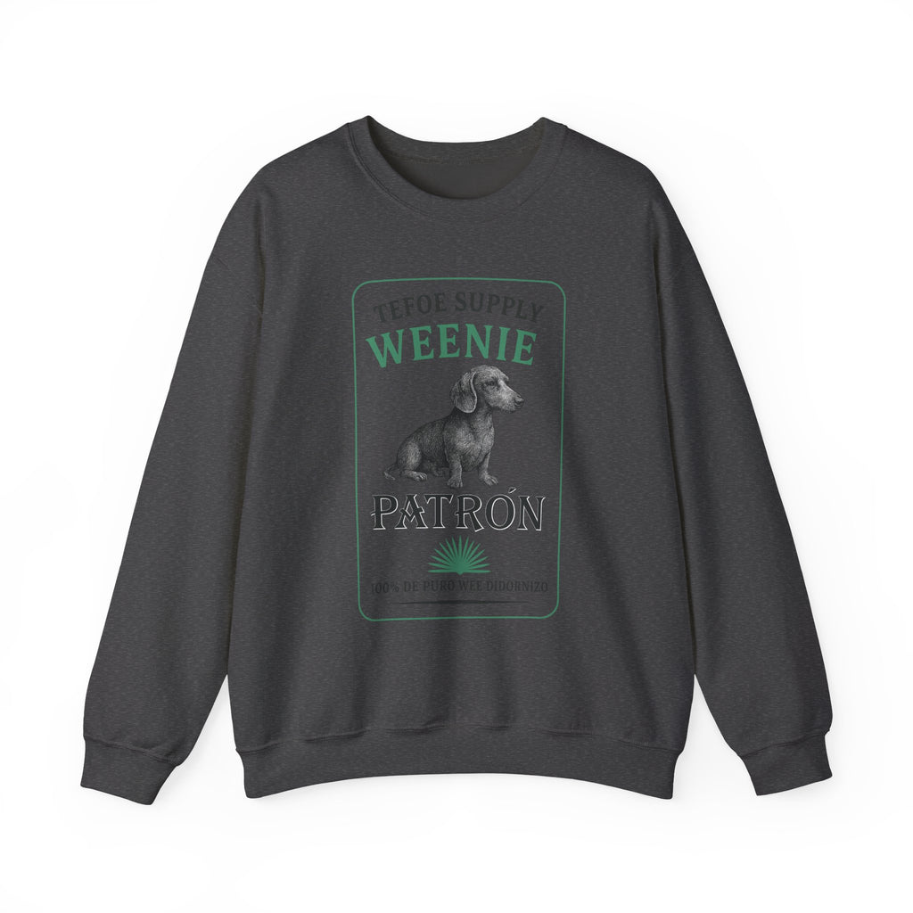 Weenie Patron Crewneck Sweatshirt — Dachshund 'Patrón' Graphic Crew