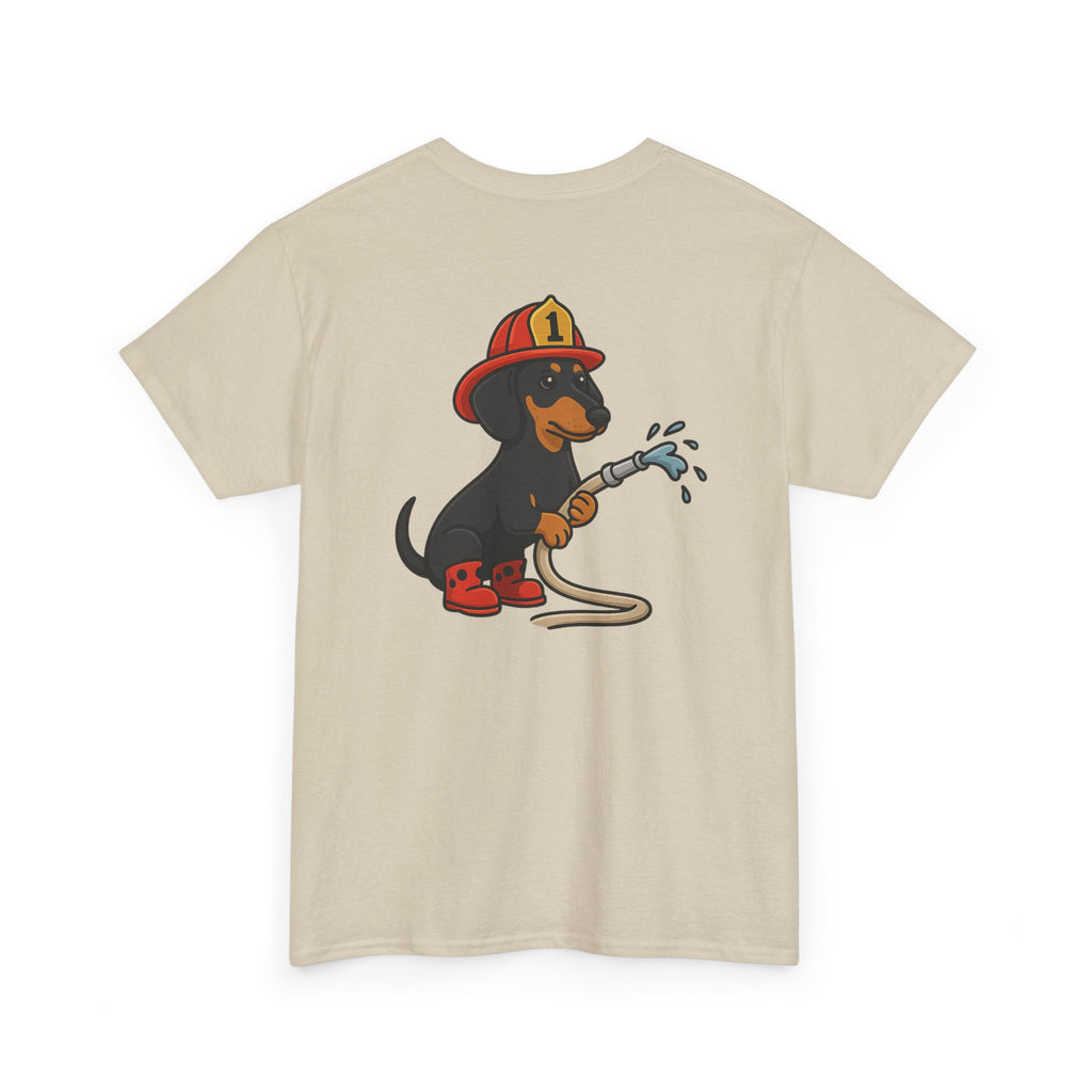 Firefighter Dachshund T-Shirt – "Fire Weenie" Cute Fireman Dog Tee