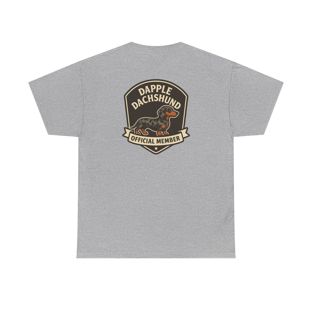 Dapple Dachshund Tee — "Official Member" Dog Lover Graphic T-Shirt