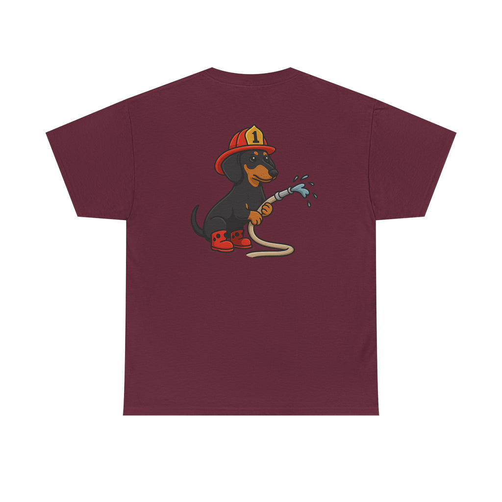 Firefighter Dachshund T-Shirt – "Fire Weenie" Cute Fireman Dog Tee