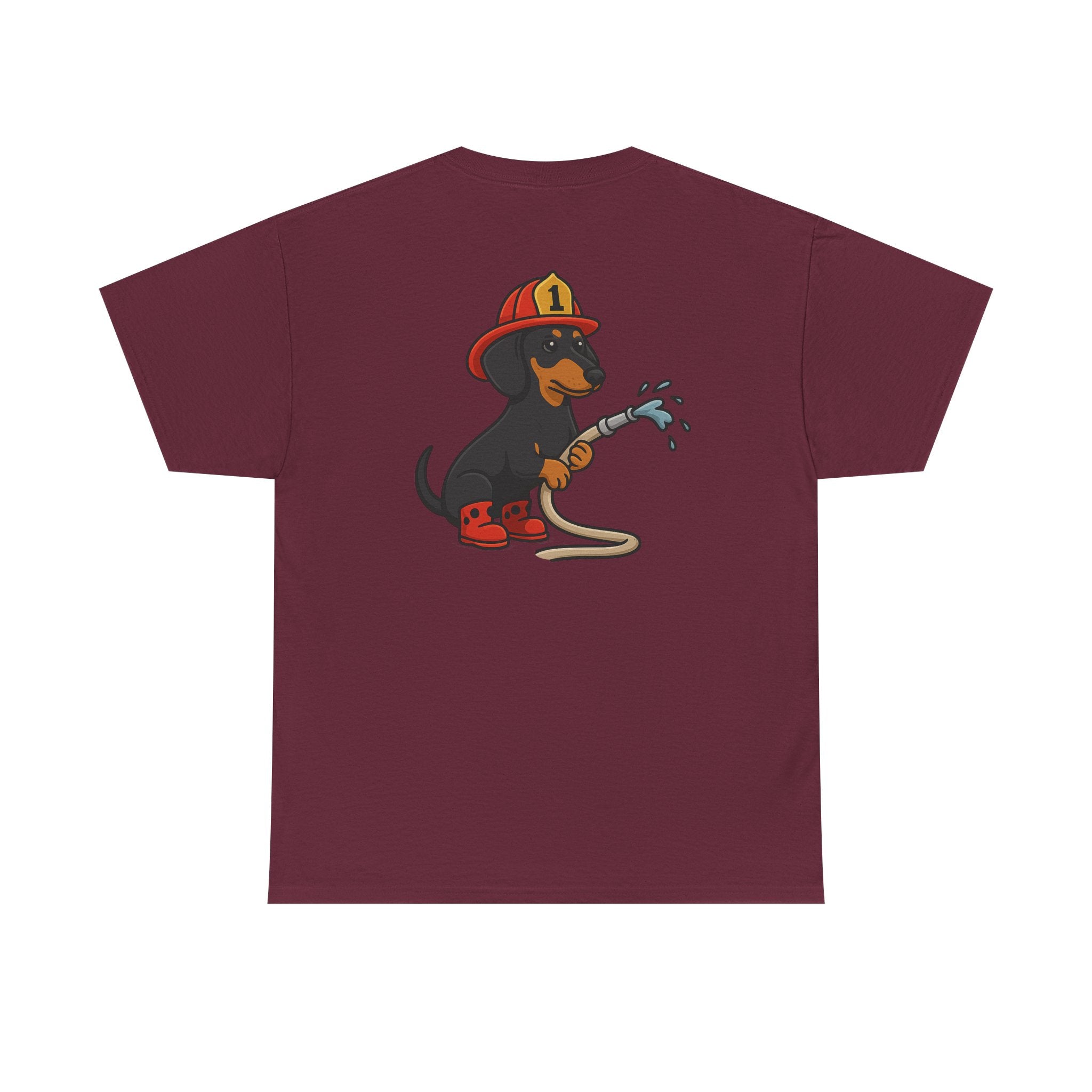 Firefighter Dachshund T-Shirt – "Fire Weenie" Cute Fireman Dog Tee