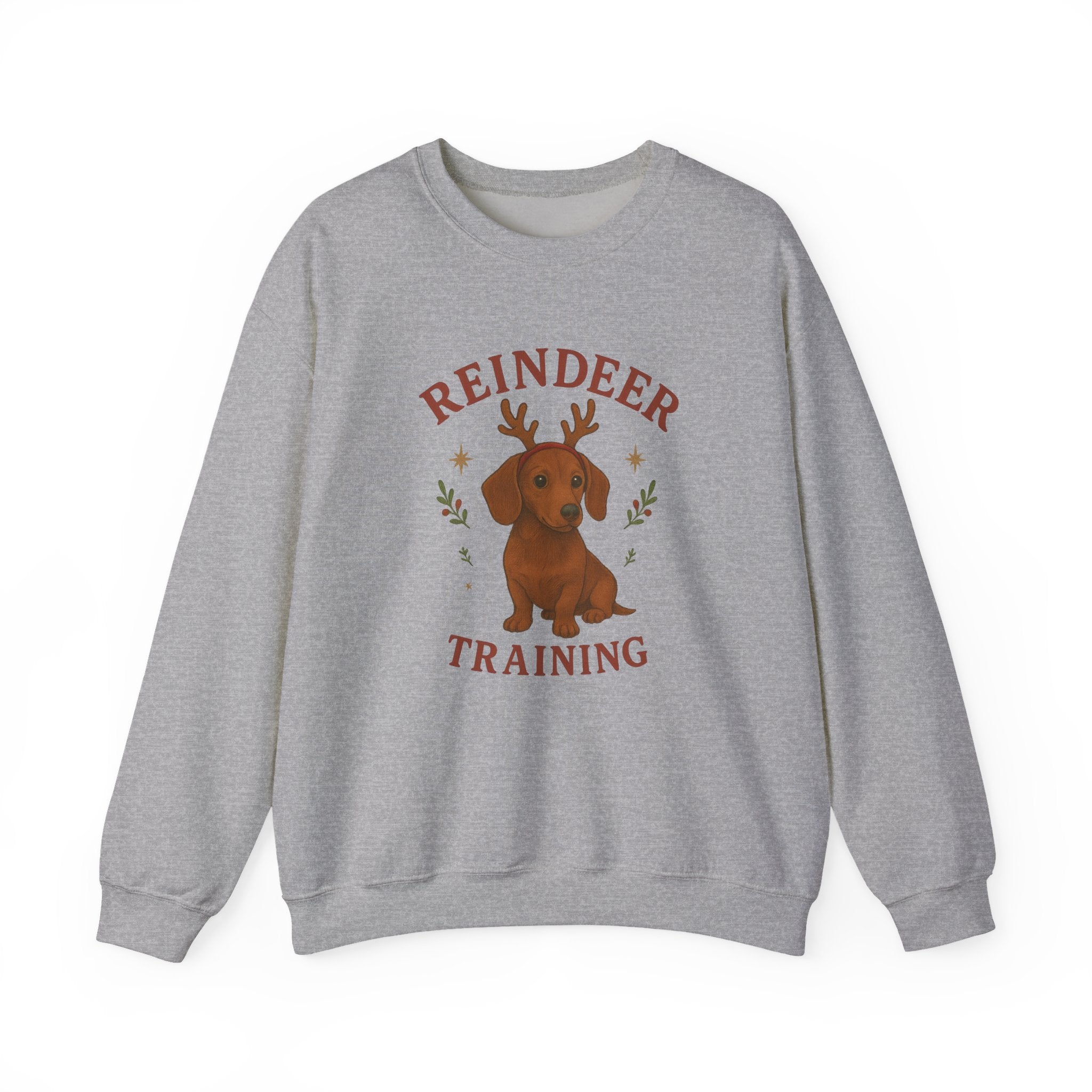 Cute Dachshund with Antlers Holiday Crewneck