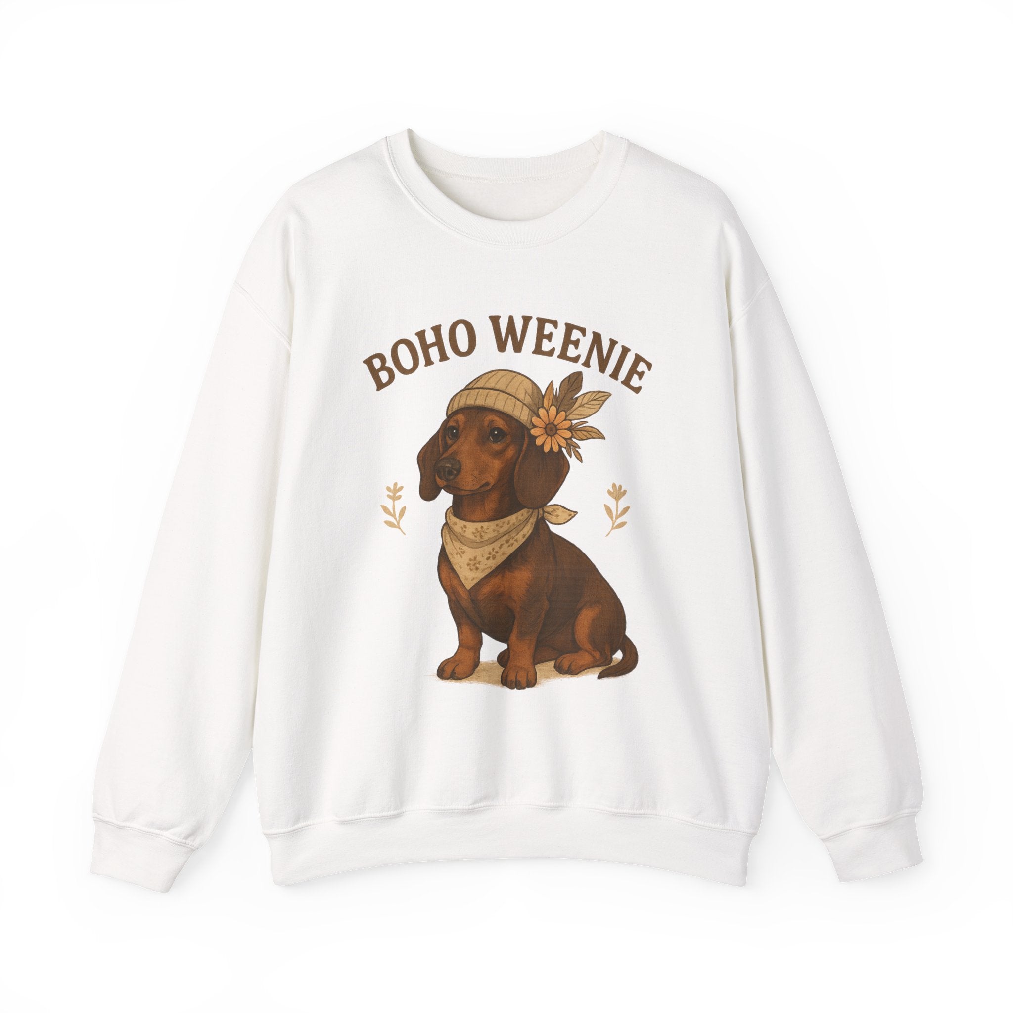 Crewneck Sweatshirt — "Boho Weenie" Dachshund Graphic