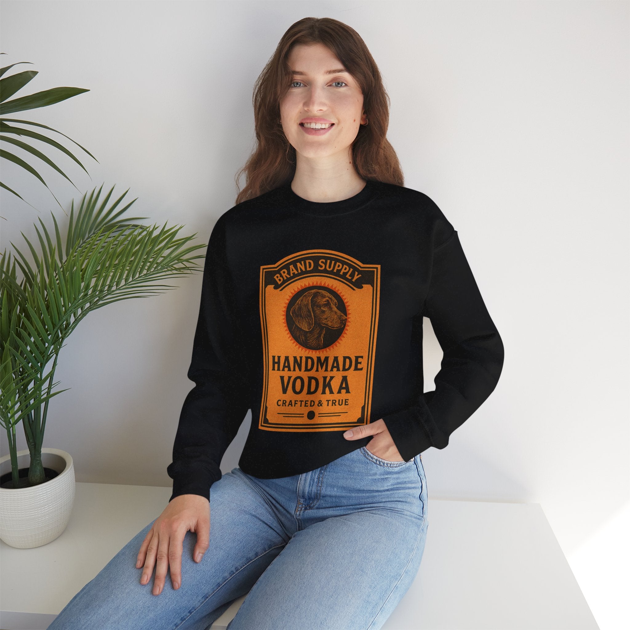 Dachshund Vodka Vintage Label Graphic sweatshirt